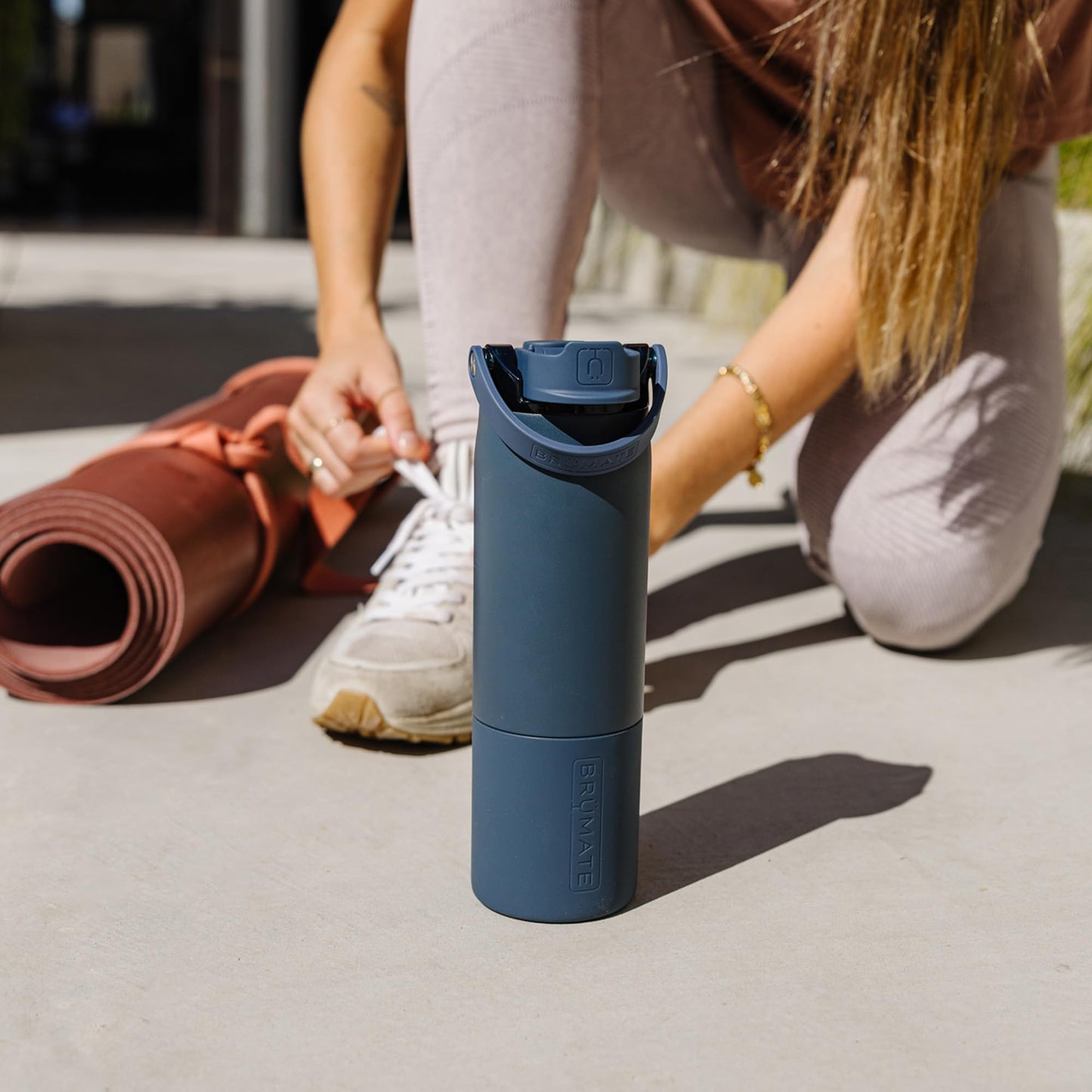 BrüMate Rise 35oz Water Bottle With Covered Silicone Straw | 100% Leakproof Insulated Water Bottle | Soft Sip Silicone Spout | Made of Stainless Steel | 35oz (Onyx Leopard)
