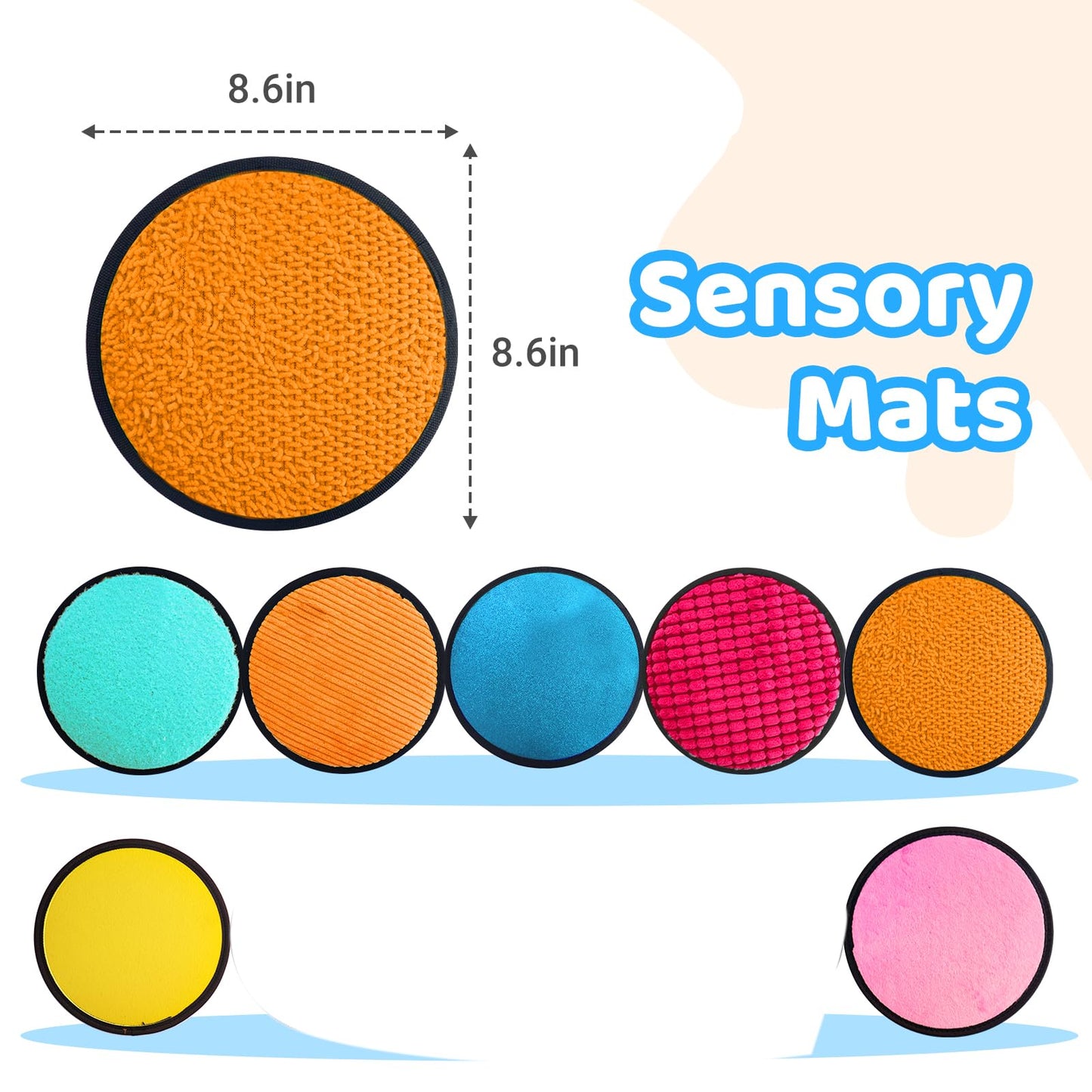 Sensory Mats for Autistic Children, 10 PCS Sensory Tiles for Kids, Sensory Wall for Toddlers, Sensory Toys for Autism Classroom, Special Education Sped Classroom Must Haves(Round)