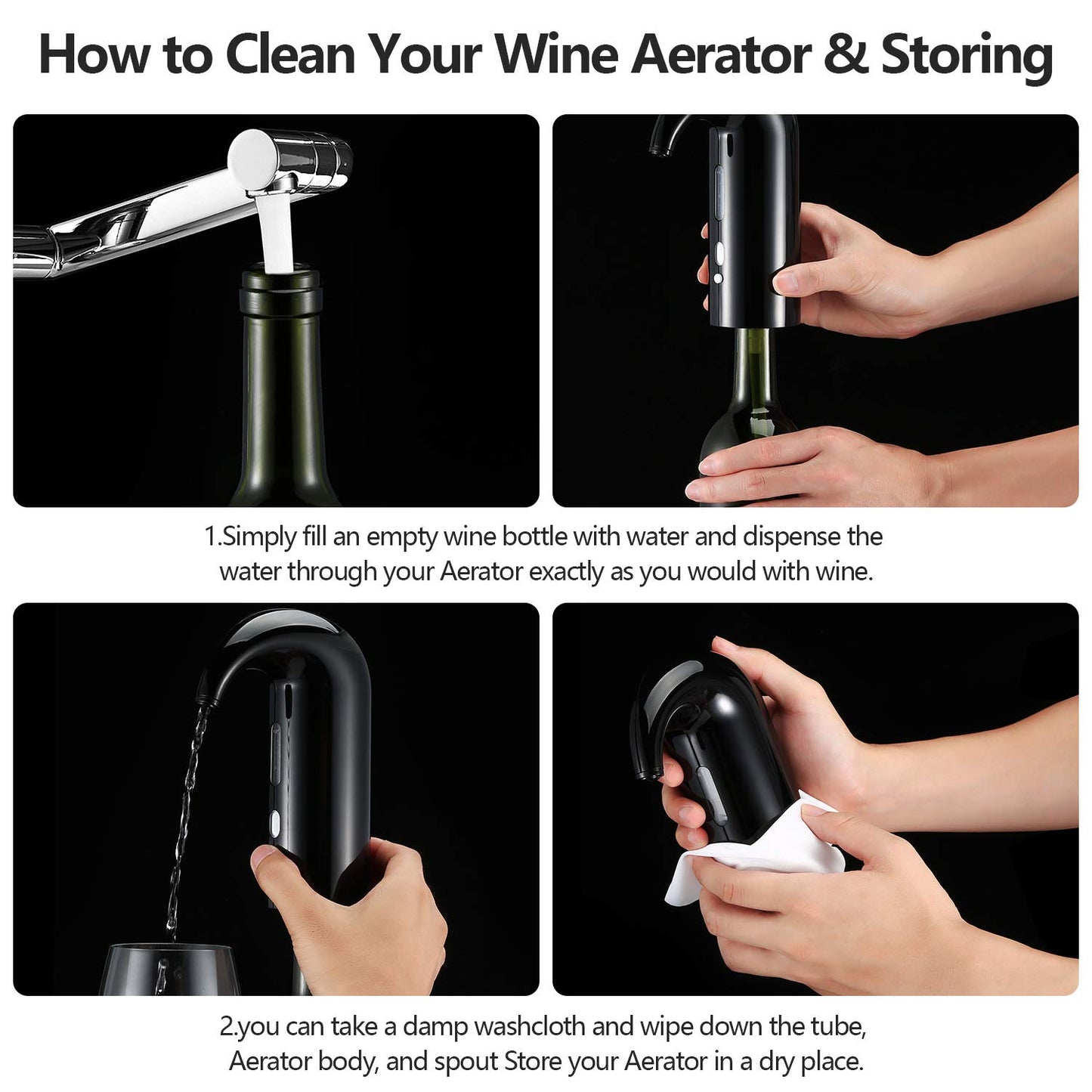 Wine Aerator Electric Wine Decanter Best Sellers One Touch Red -White Wine Accessories Aeration Work with Wine Opener for Beginner Enthusiast - Spout Pourer - Preserver