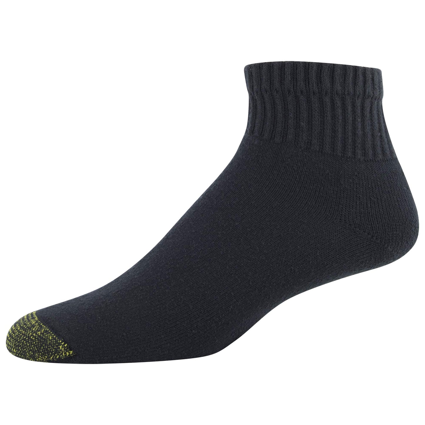 GOLDTOE Men's 656P Cotton Ankle Athletic Socks, Multipairs, Black (12-pairs), X-Large