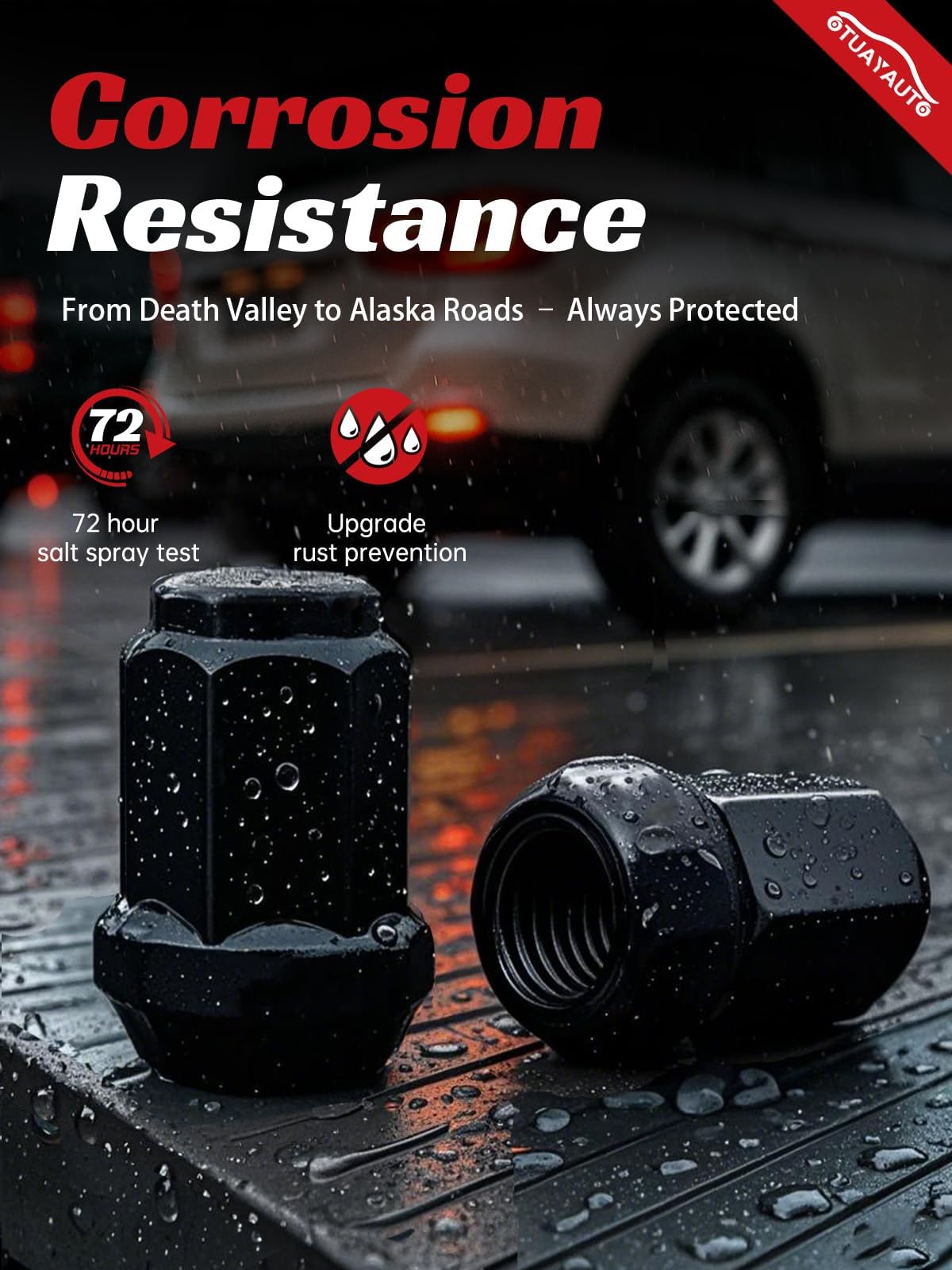 OTUAYAUTO M12x1.5 Lug Nuts - 20PCS Black 12mmx1.5 Closed End Bulge Acorn Lug Nut Set, 12x1.5 Wheel Lug Nuts, Cone Seat, 19mm Hex, Replacement for Chevy Ford Honda Acura Aftermarket Wheels