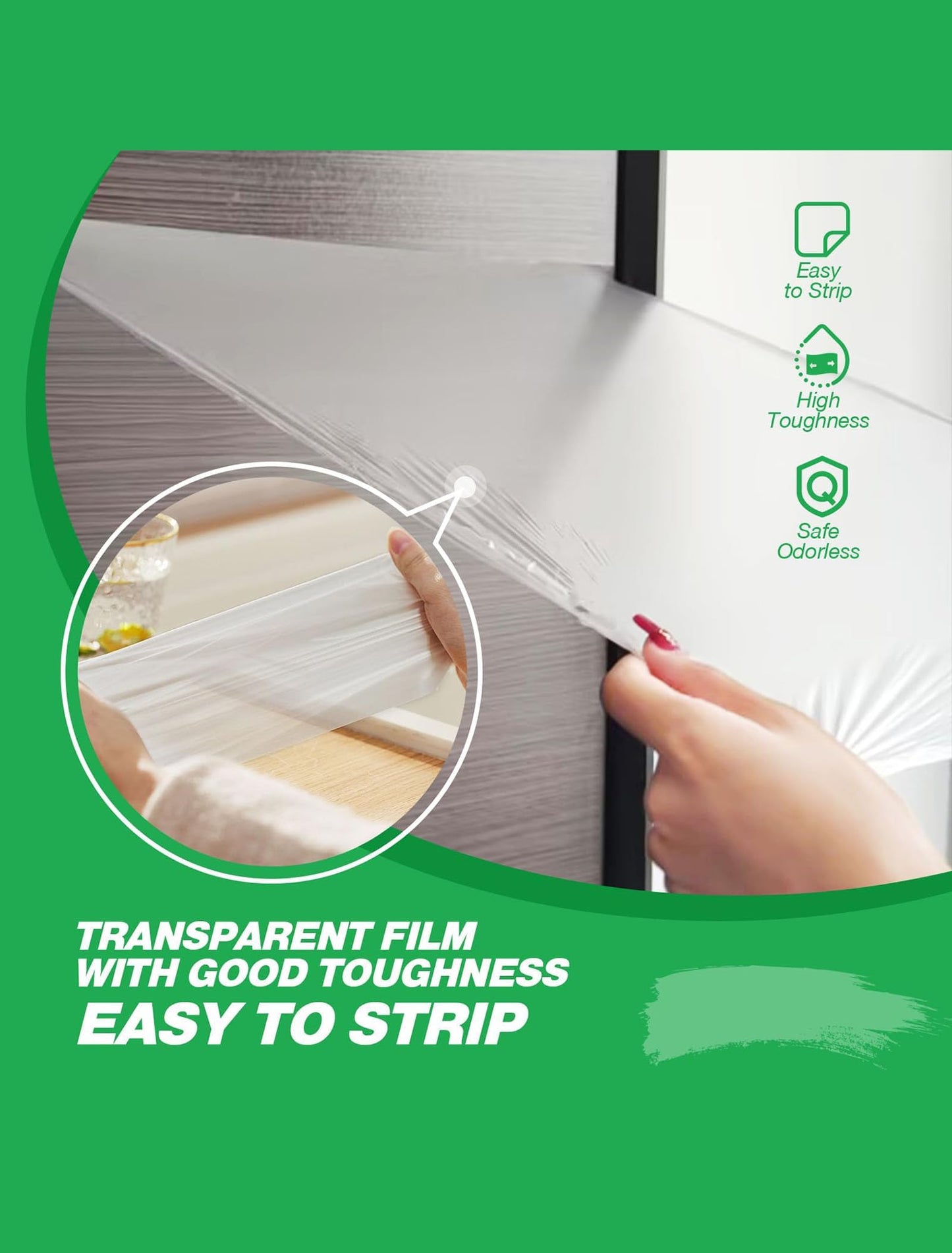 E-SDS Masking Liquid Tape, Transparent Peelable Coating, Used for Priming Window Painting, 1 Quart
