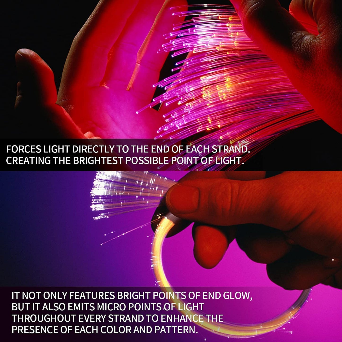 AMKI Fiber Optic Whip, Dance Flow Pixel Whip Super Bright Light Up Rave Toy 40 Color Effects Mode 360° Swivel for Dancing, Parties, Light Shows, EDM Music Festivals