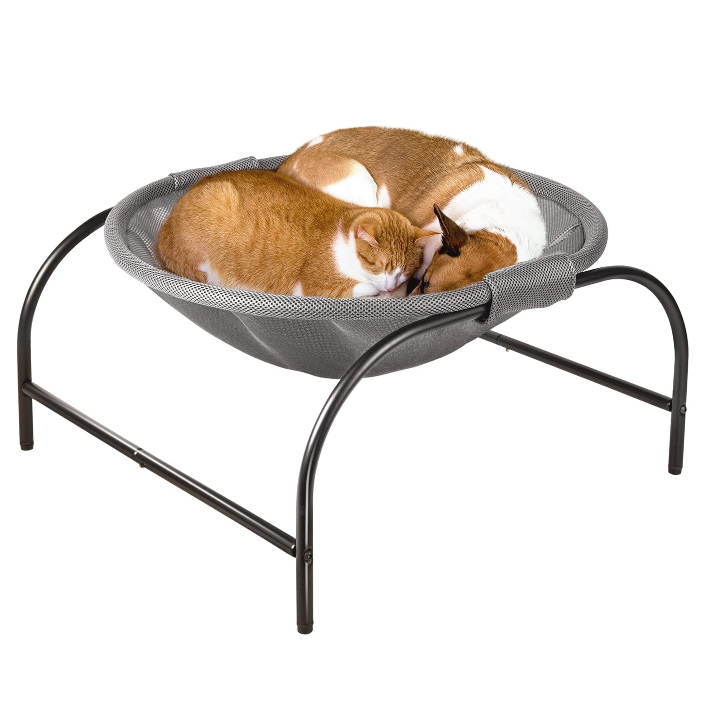 JUNSPOW Cat Bed Hammock (Large Size) Free-Standing Kitty Sleeping Cat Supplies Pet Supplies Whole Wash Stable & Breathable Easy Assembly Indoors Outdoors, 16.9 in x 16.9 in x 9.5 in