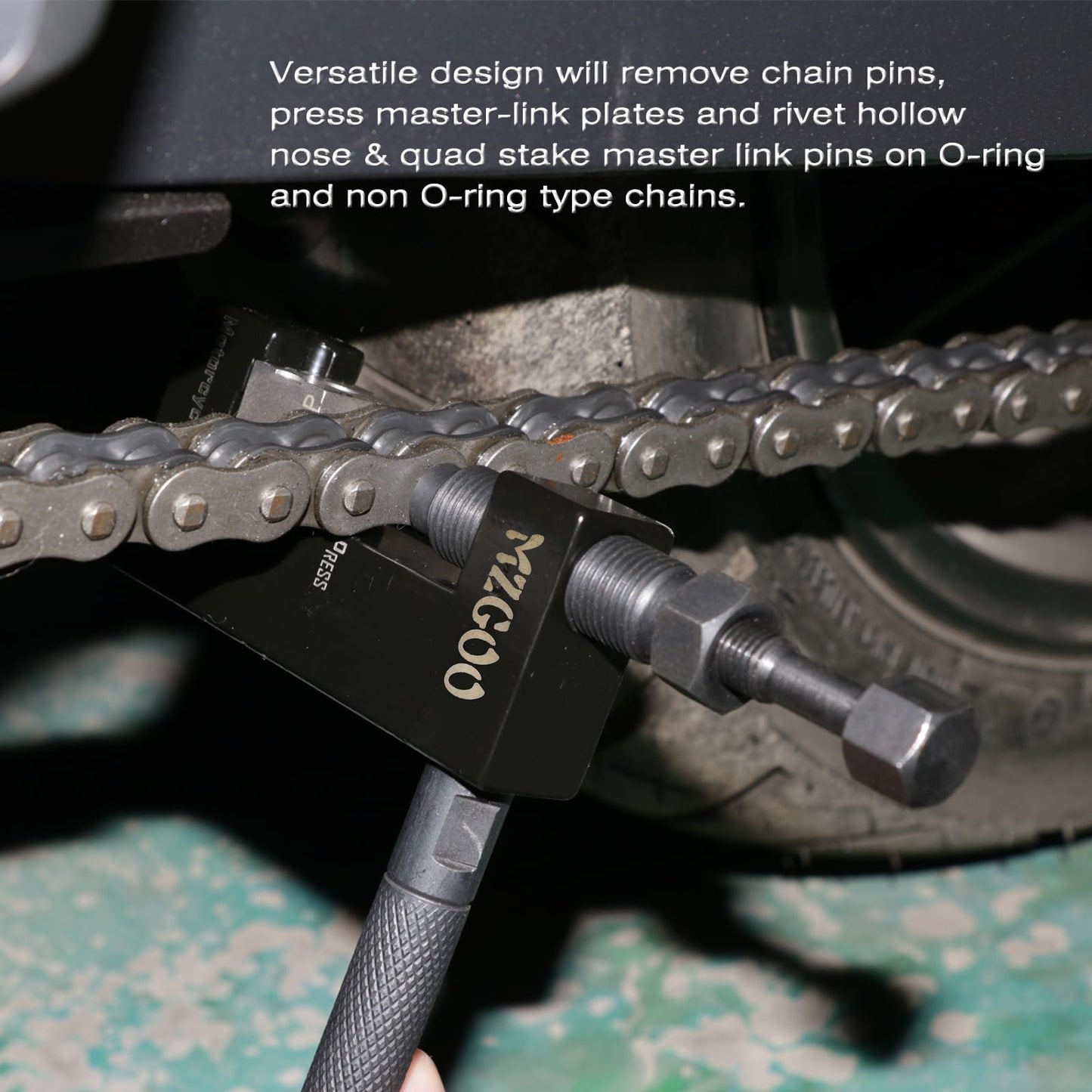 MZGOO Chain Breaker Rivet Press Tool for Motorcycle Bike ATV 428 520 525 530 Chain, Non O-ring and O-ring Chain Breaker Tool Kit