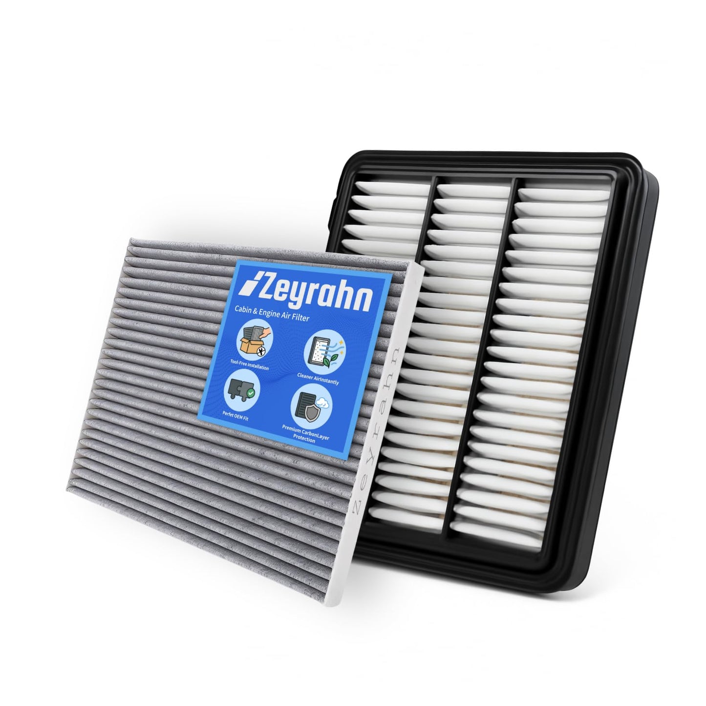 Zeyrahn 2-in-1 Cabin & Engine Air Filter Kit for Honda CR-V 2023-2025, Civic 2022-2025, Integra 2023-2025, Gas Only, Not For Hybrid, Replace ‎80292TF0G01, 1722064AA00