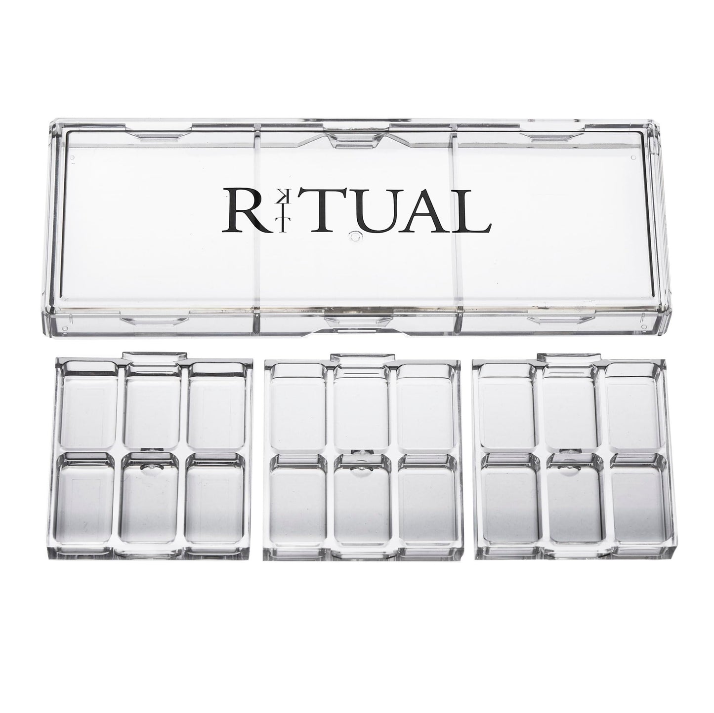 Empty Makeup Palette | 18 Wells | Modular Interchangeable Depotting System | Ritual Pro Palette 3 | Bundle 6 Pack