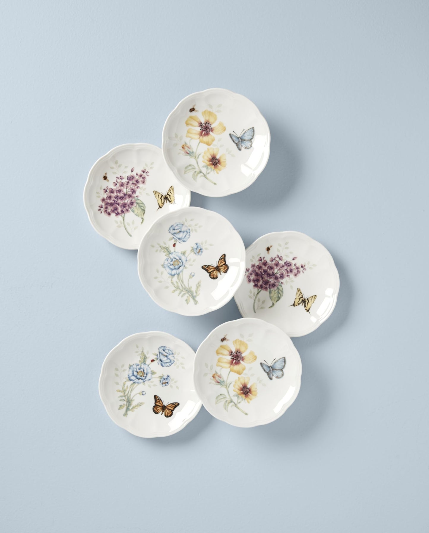 Lenox 817046 Butterfly Meadow 6-Piece Tidbit Plate Set