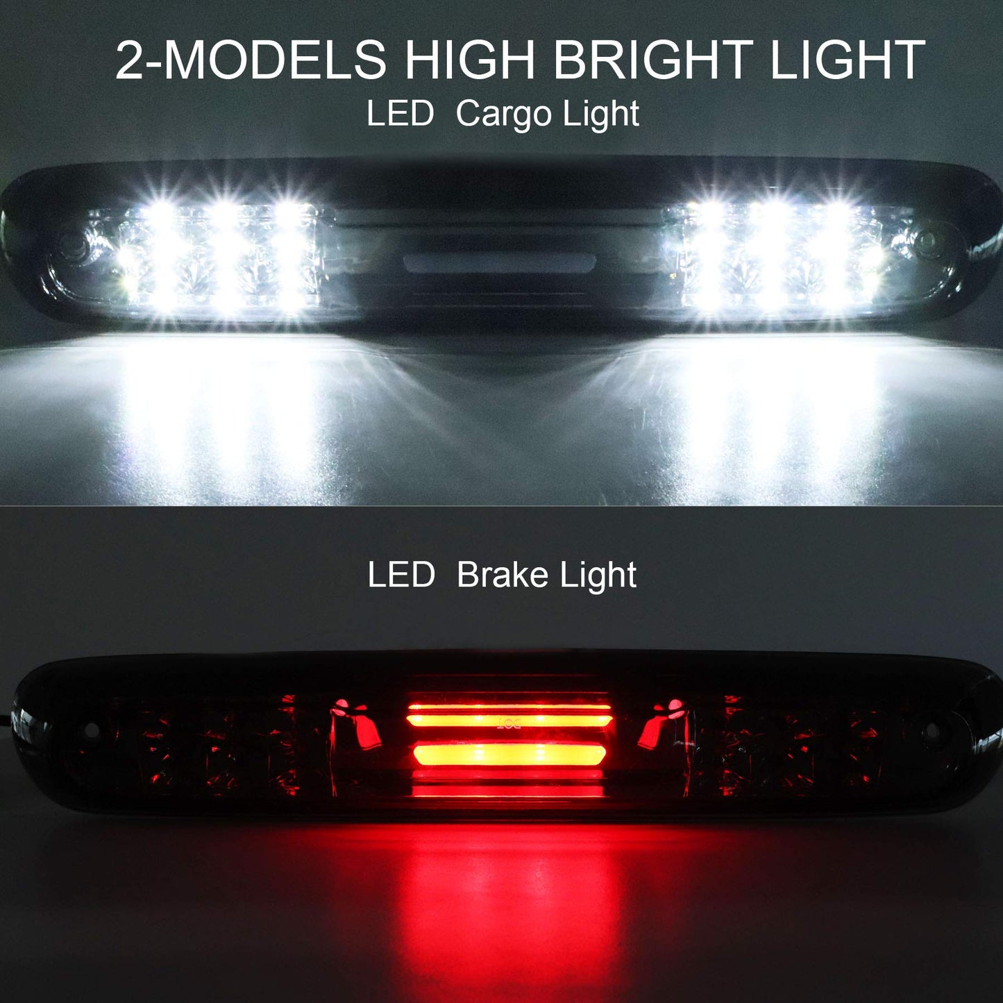 Tresound (Smoke) LED Third 3rd Brake Light for 1999-2007 Chevy Silverado GMC Sierra 1500 2500 3500 HD Classic, Rear Cargo Lamp High Mount Stop light