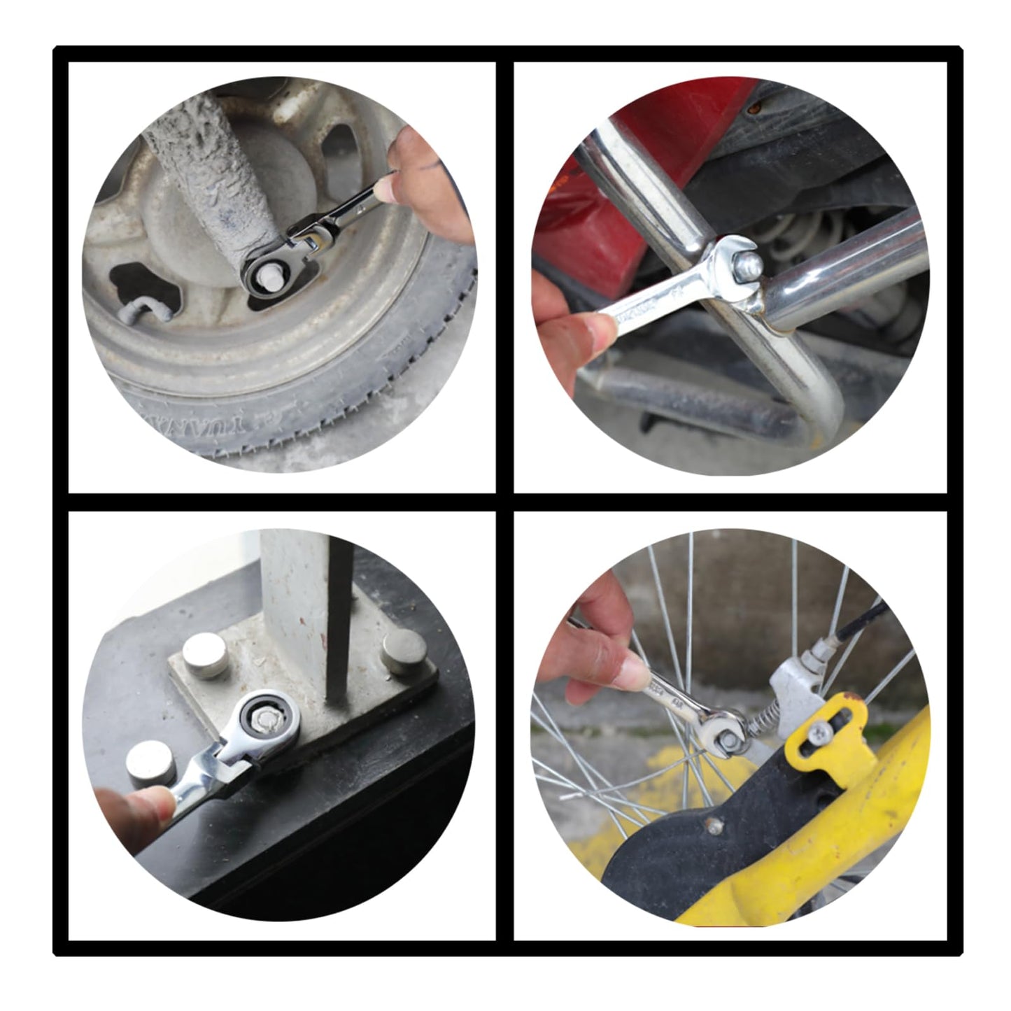 12-Piece Flex-Head Ratcheting Wrench Set Metric, 8-19mm, 72-Teeth Ratcheting Wrench, Cr-V Combination Wrench with Organizer Bag