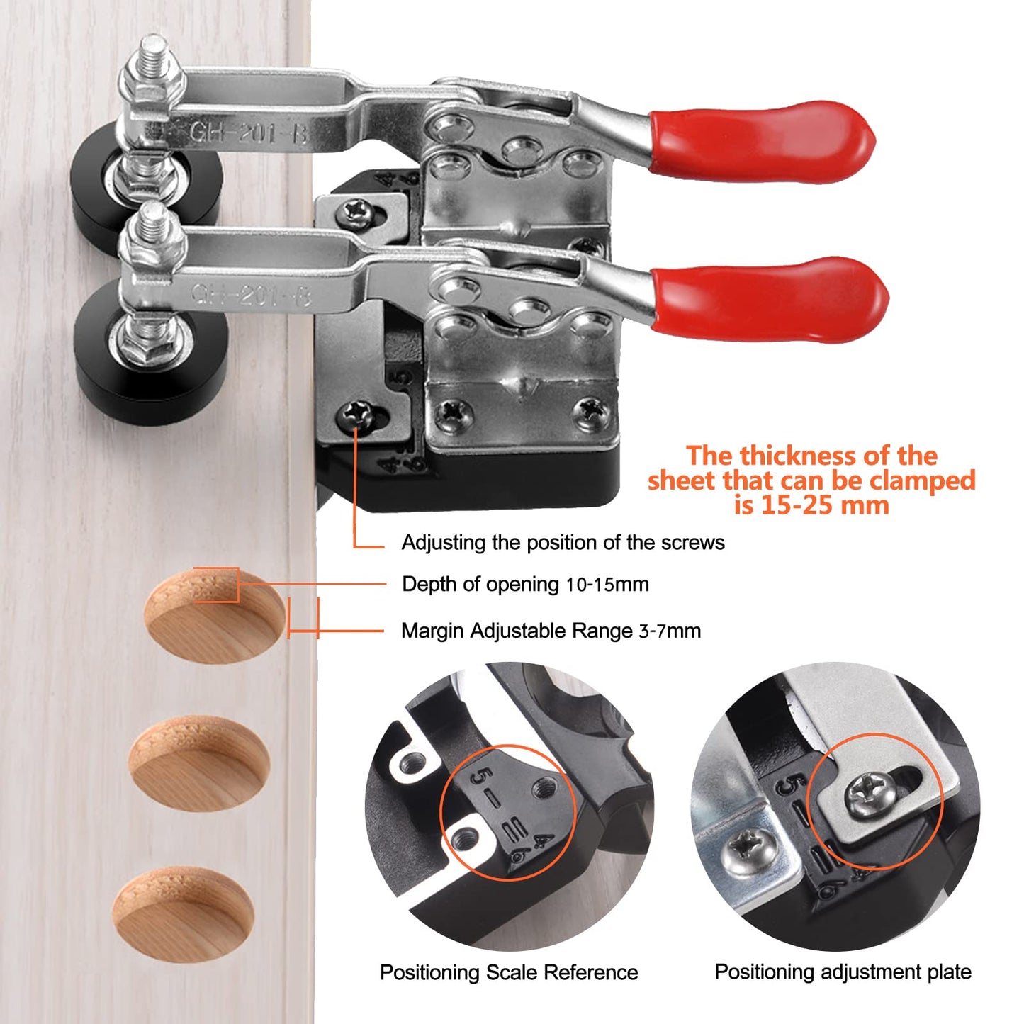 Adoles 35mm Concealed Door Hinge Jig,Accurate Locking Cabinet Hinge Jig,Aluminum Alloy Material Comes With Clamping Device For Easy Carrying And Use.