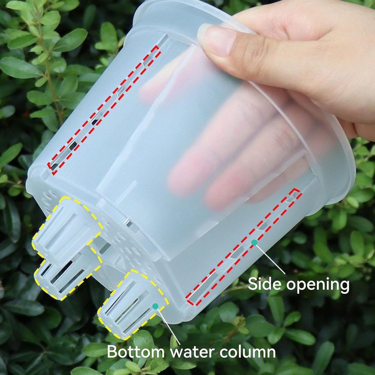 WEZCHUGHAOL 6 Pack Self Watering Pots for Indoor Plants, ClearPlastic Self Watering Plant Pots with Deep Reservior and High Drainage Holes for Indoor Outdoor Plants and Flowers (180-18*12.5*20.4cm)