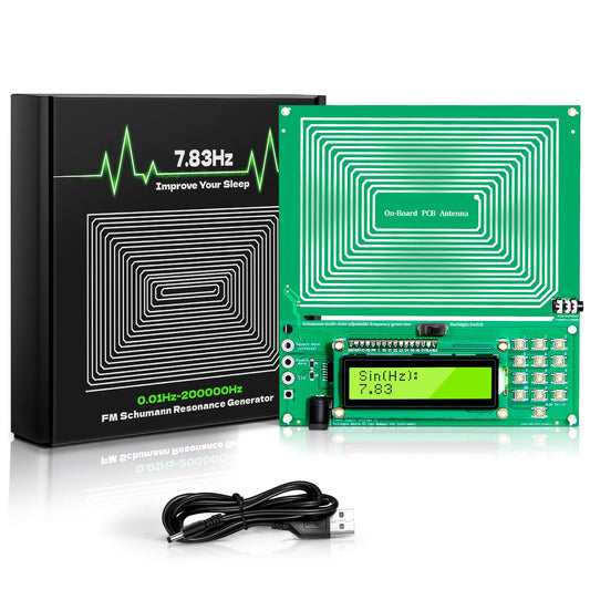 Adjustable Schumann Resonance Generator (0.01Hz-20kHz) | Healing Frequency Generator, Rife Machine, 7.83Hz Sleep Aid, Stress Relief, Relaxation, Meditation & Yoga Enhancer, USB Powered