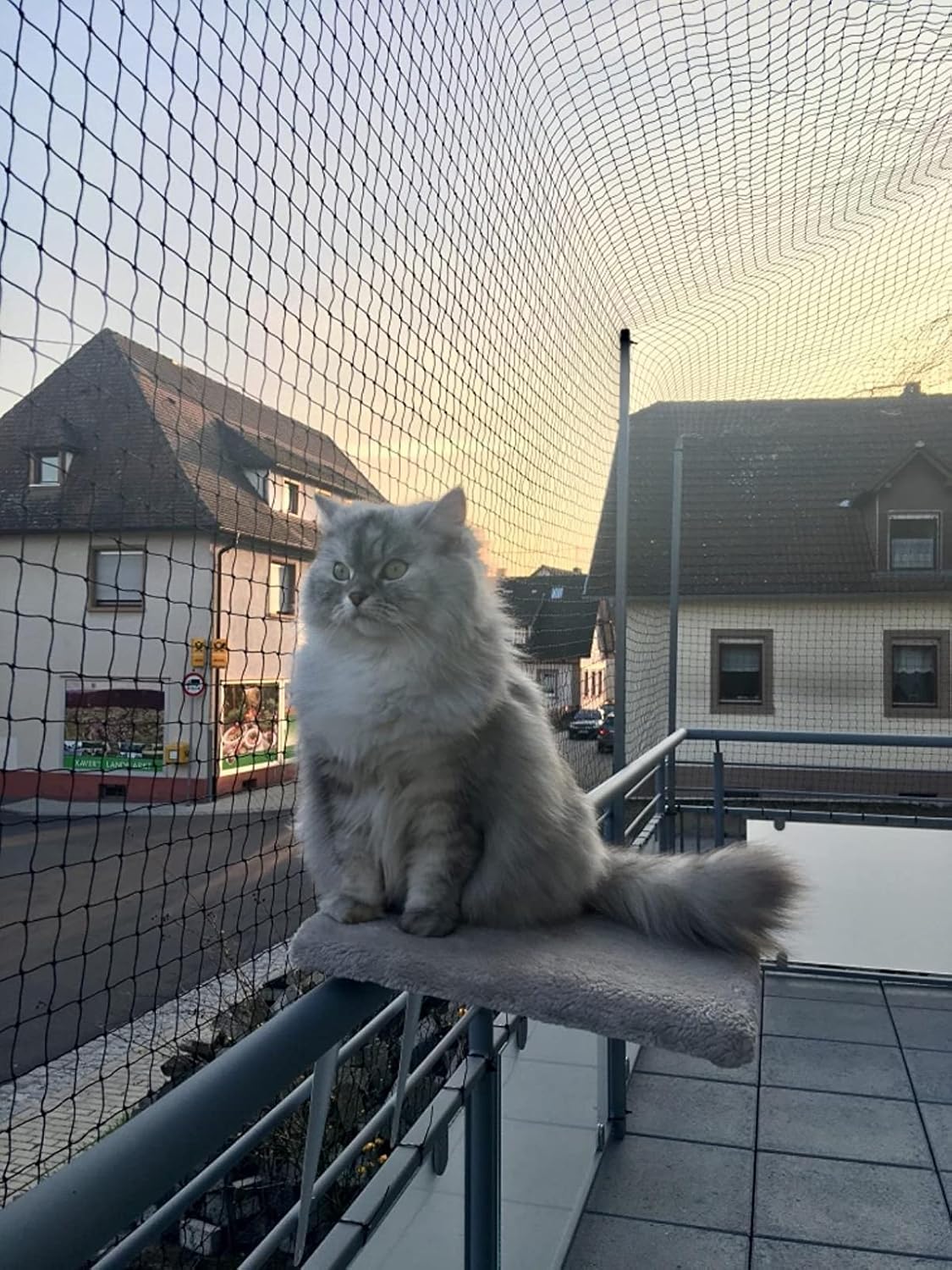 AnExer Cat Balcony Nets, Pets Anti-Fall Mesh Fence Safety Net, Transparent Nylon Pet Mesh Fence Anti-Fall Netting for Balcony Window Stairs Patio