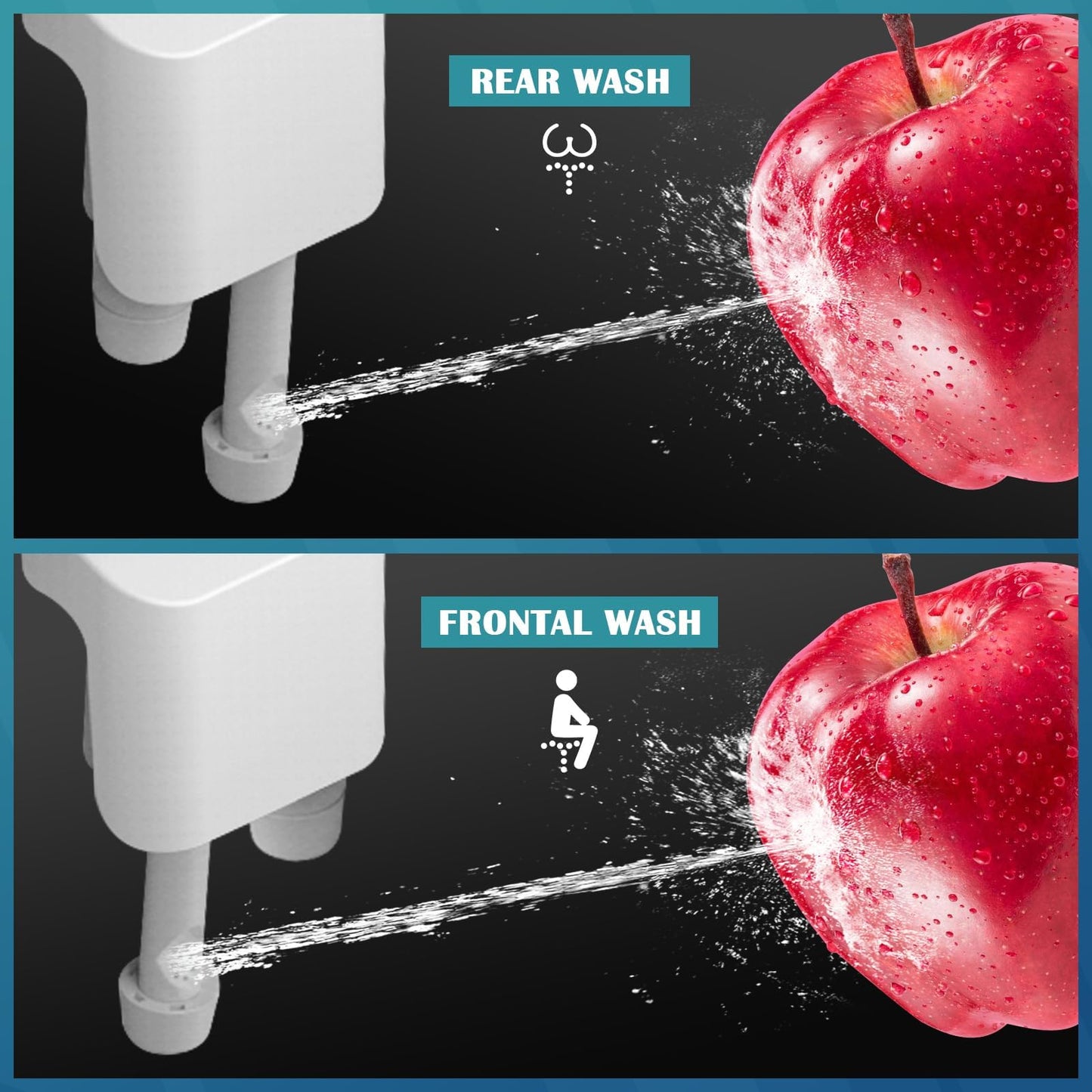 FASENZA Bidet Attachment for Toilet Seat: Adjustable Water Pressure, Ultra-Slim Toilet Water Sprayer with Self-Cleaning Non-Electric Dual Nozzle, Front & Rear Feminine Wash, Cold Water, White, 1 Pack