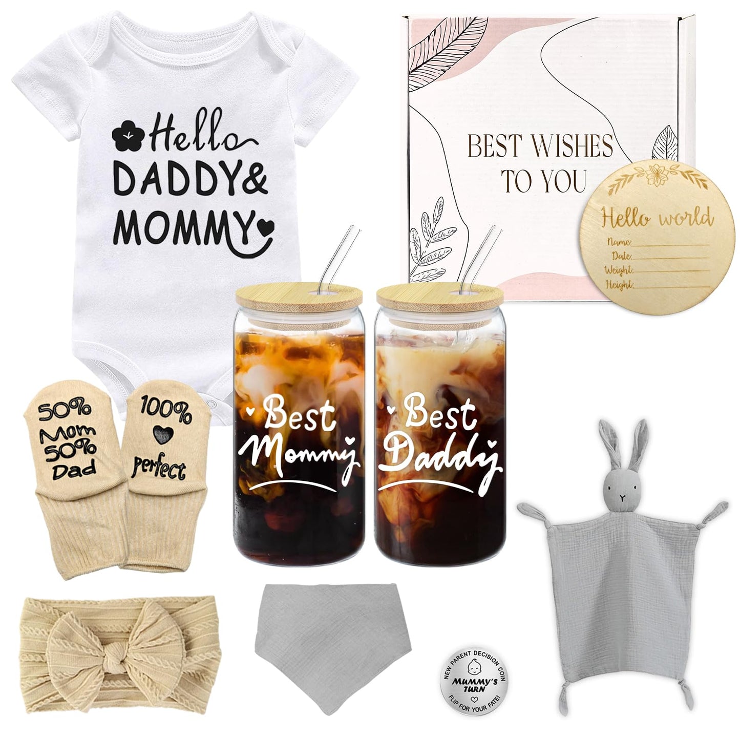 Amgkonp New Mom Gifts for First Time Moms,11 Pcs Pregnancy Gifts for New Moms and Dads,Postpartum Gift for Expecting Mom to Be,NewMom Care Package After Baby,New Born Baby Gift