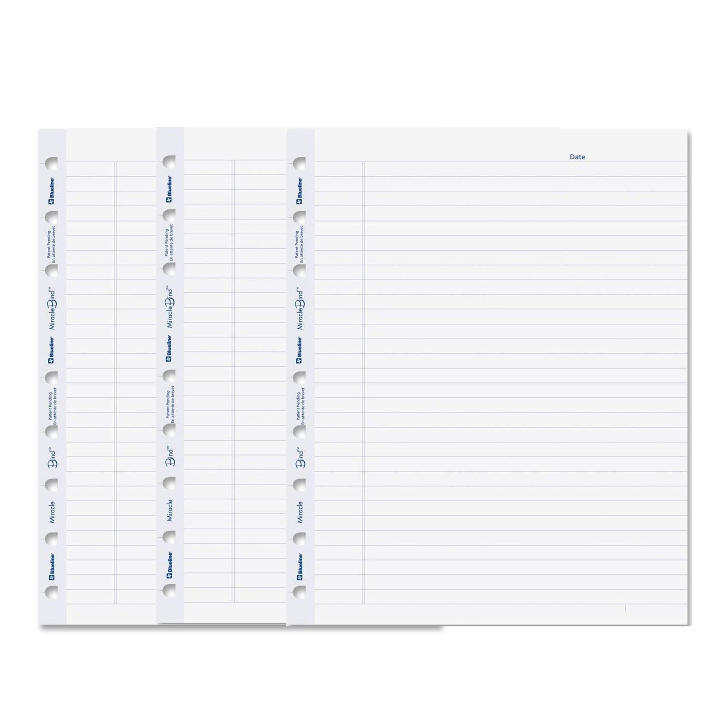 Blueline MiracleBind Notebook Refill Sheets 50 Sheets 9.25x7.25-Inch - 3 Notebooks (White, Ruled)