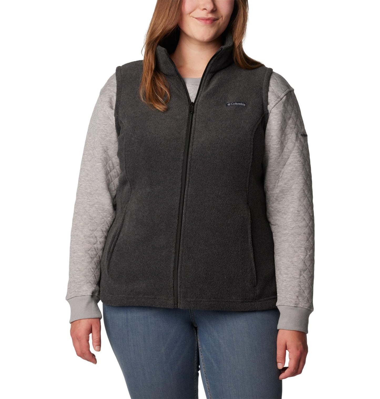 Columbia Women's Benton Springs Vests, Charcoal Heather, 2X US