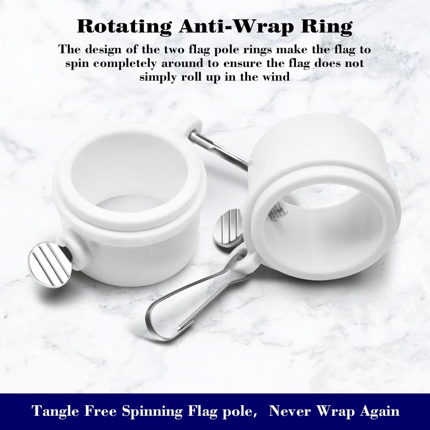 6FT Flag Pole Kit - Flag Poles for Outside with 180 Degree Adjustable Bracket, Heavy Duty Flag Pole Bracket Stainless Steel Portable Adjustable Flag Pole Kit for Truck Porch Garden Yard House