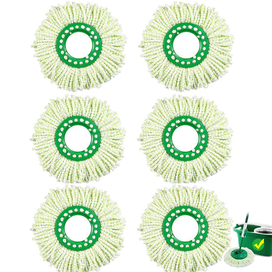 Alrens 6 Pack Mop Head Replacement for Libman Tornado Spin Mop, Machine Washable Microfiber Mop Refill, Reusable Mop Head for Hardwood Floor Cleaning