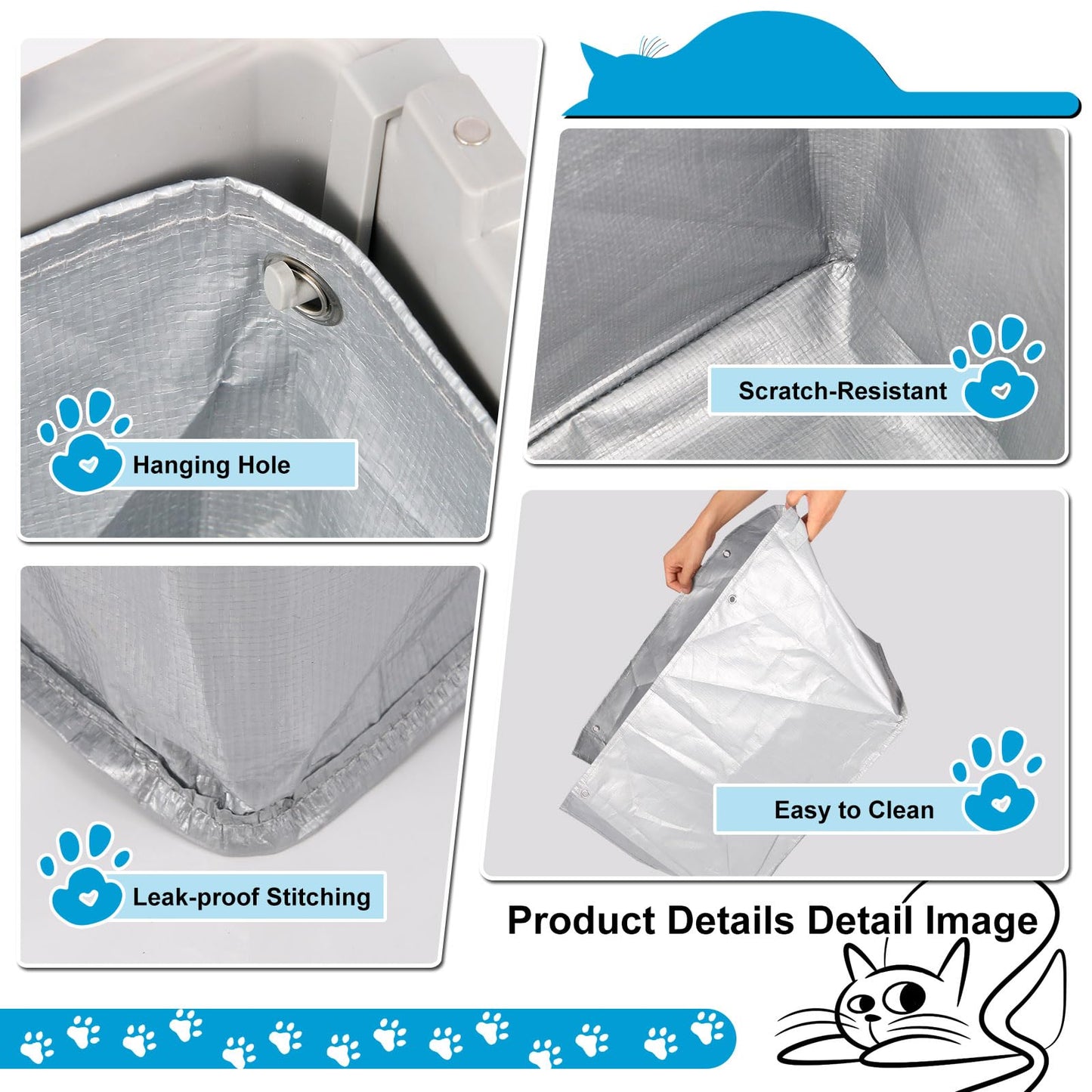 Liner F Compatible with Modkat Flip Litter Box - Reusable Liners for Flip Litter Box - Liner F for Cat Litter Box (4 Pack)