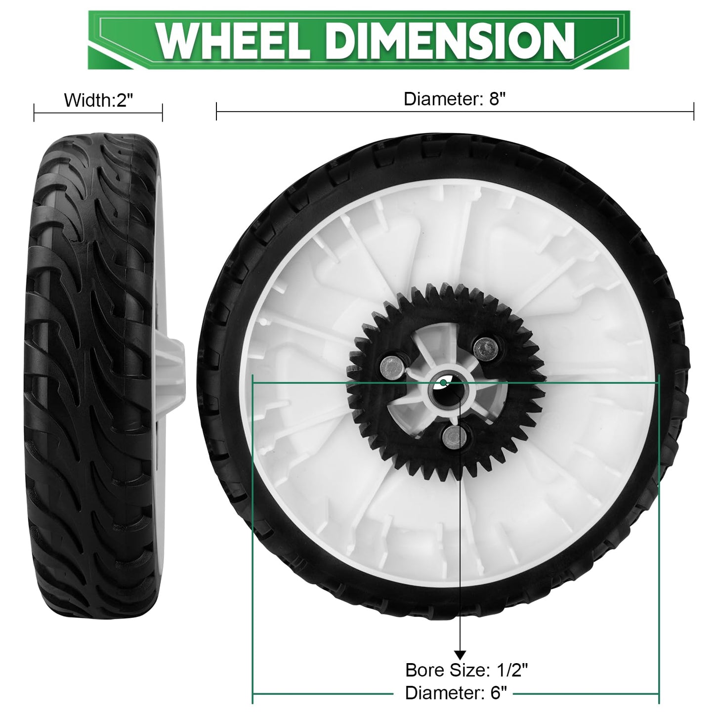 115-4695 Lawn Mower Rear Wheels Replaces Toro 115-4695 138-3216 | 22" Recycler Push Lawn Mower