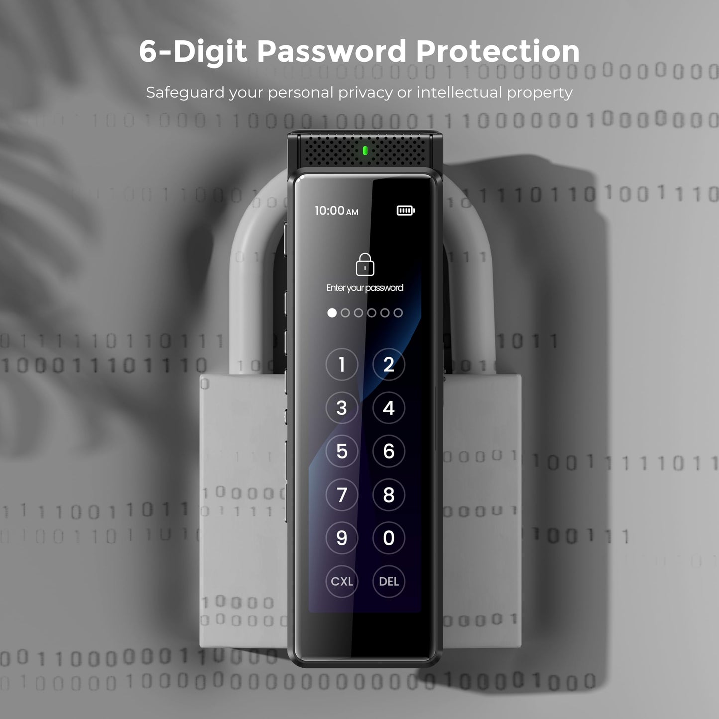 136GB Digital Voice Recorder with Playback, Innioasis R1 Full Touchscreen Voice Recorder with AI Intelligent Transcription and Bluetooth, Voice Activated Sound Audio Recorder Device with Mic (Black)