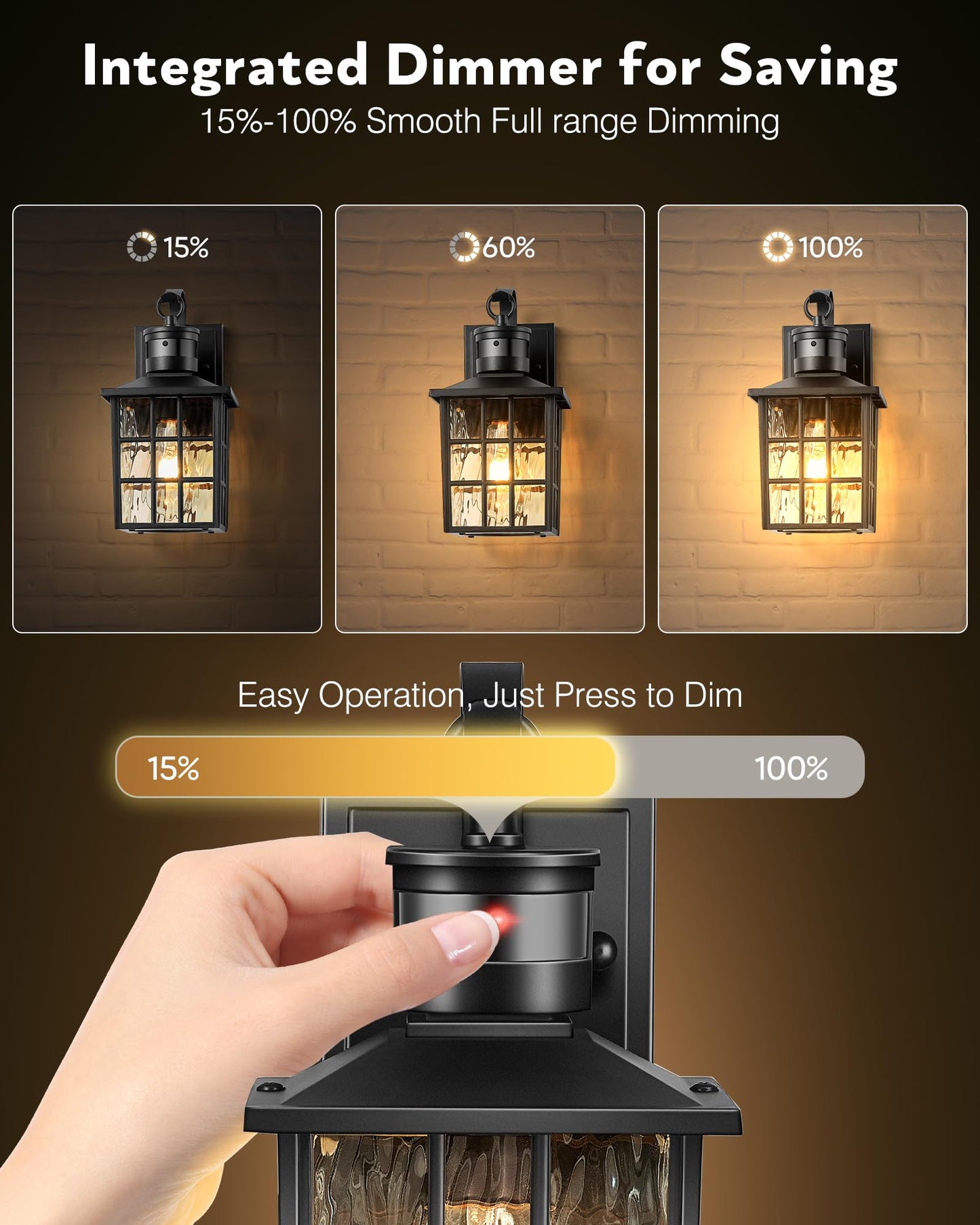 VIANIS Outdoor Wall Lantern with Motion Sensor, Dusk to Dawn Exterior Light Fixtures Wall Mount, Led Outdoor Porch Light, Anti-Rust 100% Aluminum Modern Black Outdoor Wall Sconce for Garage, Entryway