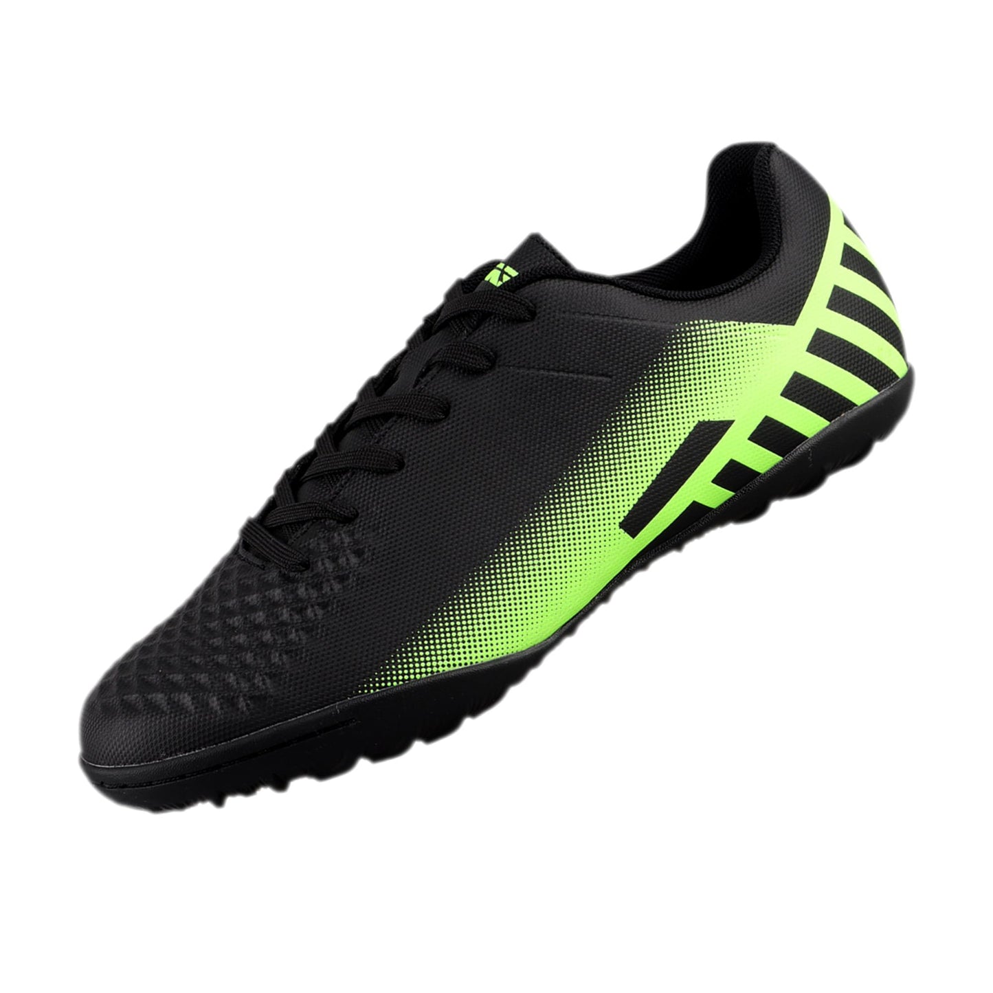 Vizari Santos Turf Soccer Shoes for Teen & Adult | Lightweight Football Turf Shoes with Dual Color Synthetic Upper | Durable Athletic Turf Shoes with Rubber Outsole for Men and Women, Black/Green, 10