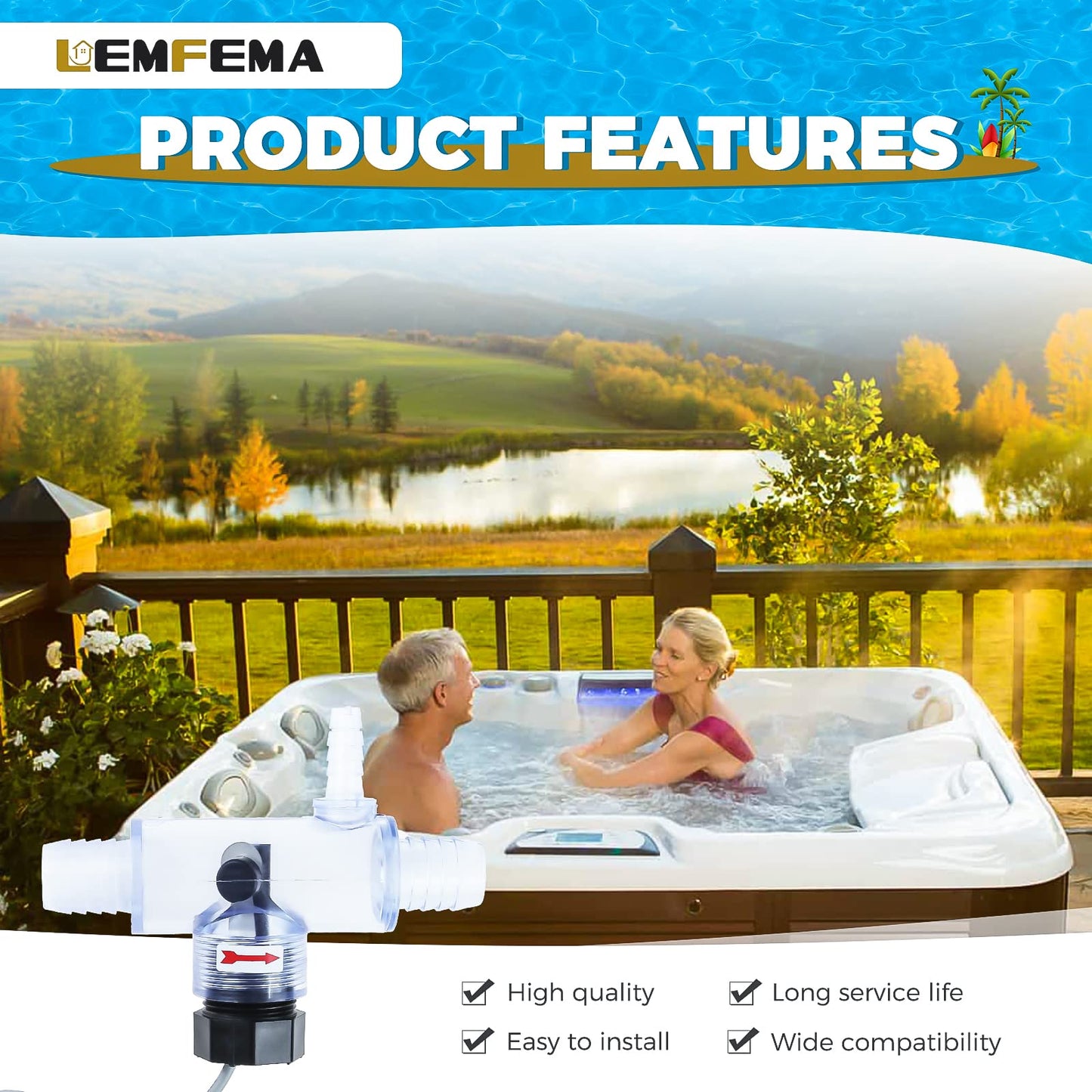 Lemfema 2560-040 Flow Switch Complete Assembly Replacement Part for Sundance Spas, Jacuzzi Hot Tub and Sweetwater Spas, Q-12DS-C2