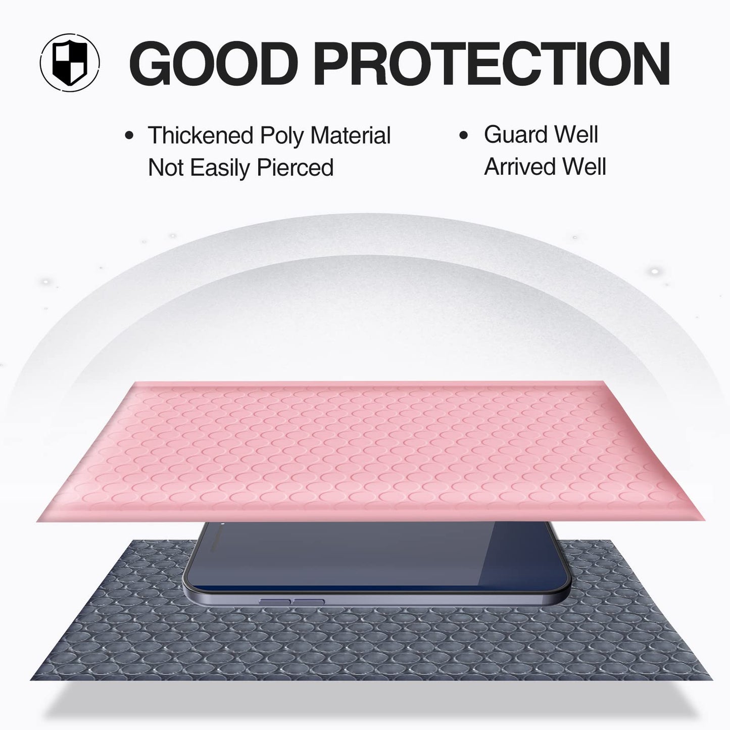 UCGOU Bubble Mailers 10.5x16 Inch Light Pink 25 Pack Usable Size 10.5x15 Poly Padded Envelopes Large Packages Opaque Packaging Postal Self Seal Adhesive Waterproof Boutique Shipping Bags for Clothes