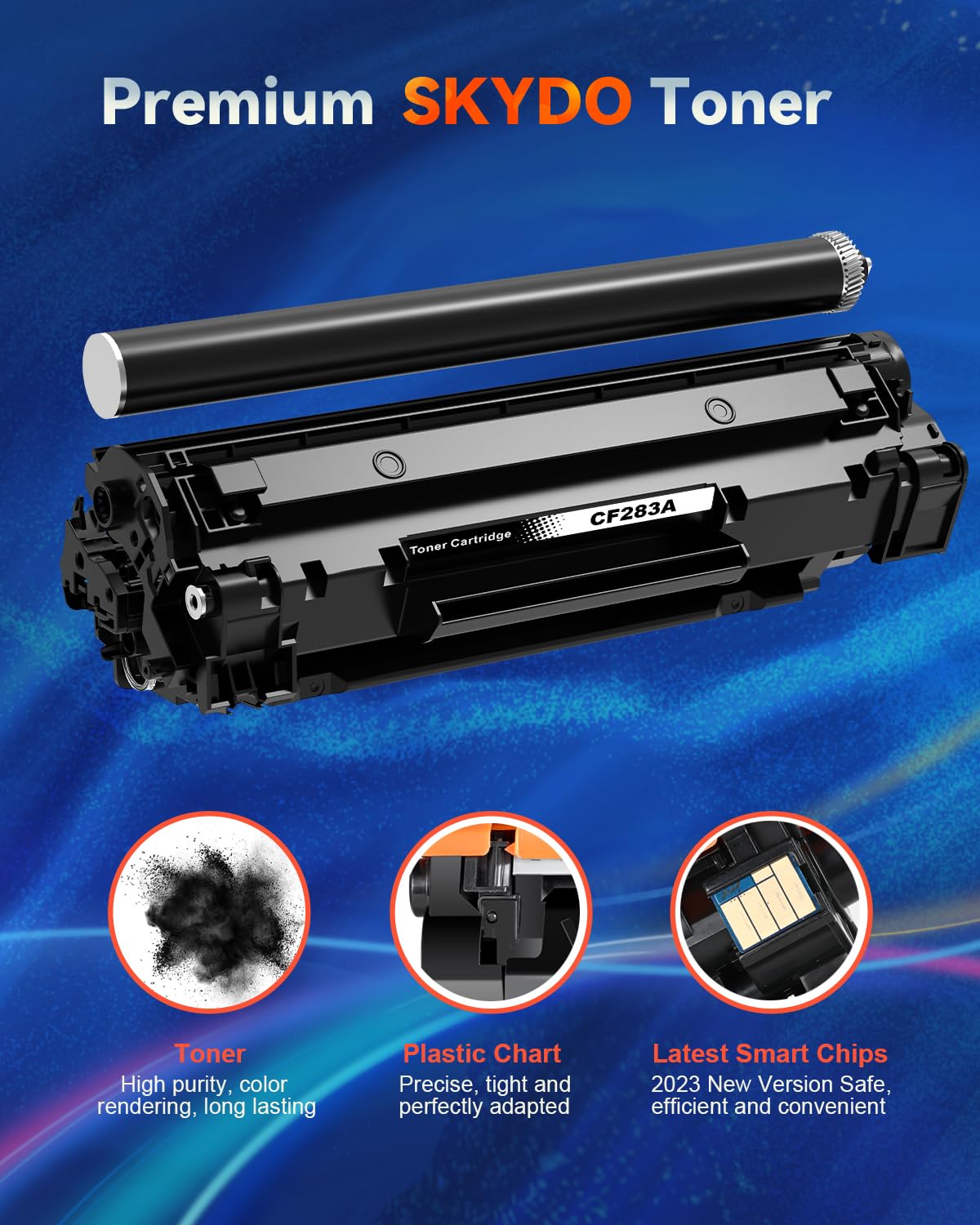 2-Pack 83A Toner Cartridge, M127 Toner, High Yield Replacement for HP 83A CF283A Work with HP Laserjet Pro MFP M125nw M127fw M127fn M201dw M225dw M125a M201n Laser Printer Toner (2 Black 83A)
