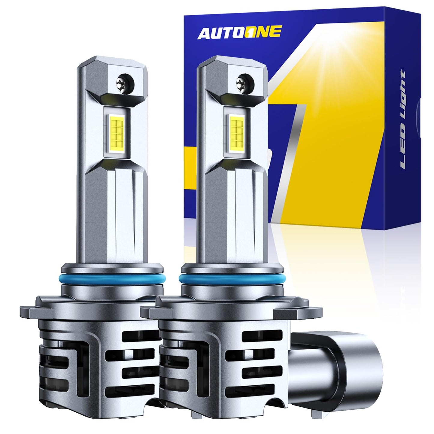 AUTOONE 2026 Gen 9012/HIR2 LED Headlight Bulbs, 40000LM with Fan, Canbus 9012 LED High Low Beam Headlight Fog Bulb Replacement, HIR2 LED Bulbs 6500K White Plug and Play, Pack of 2