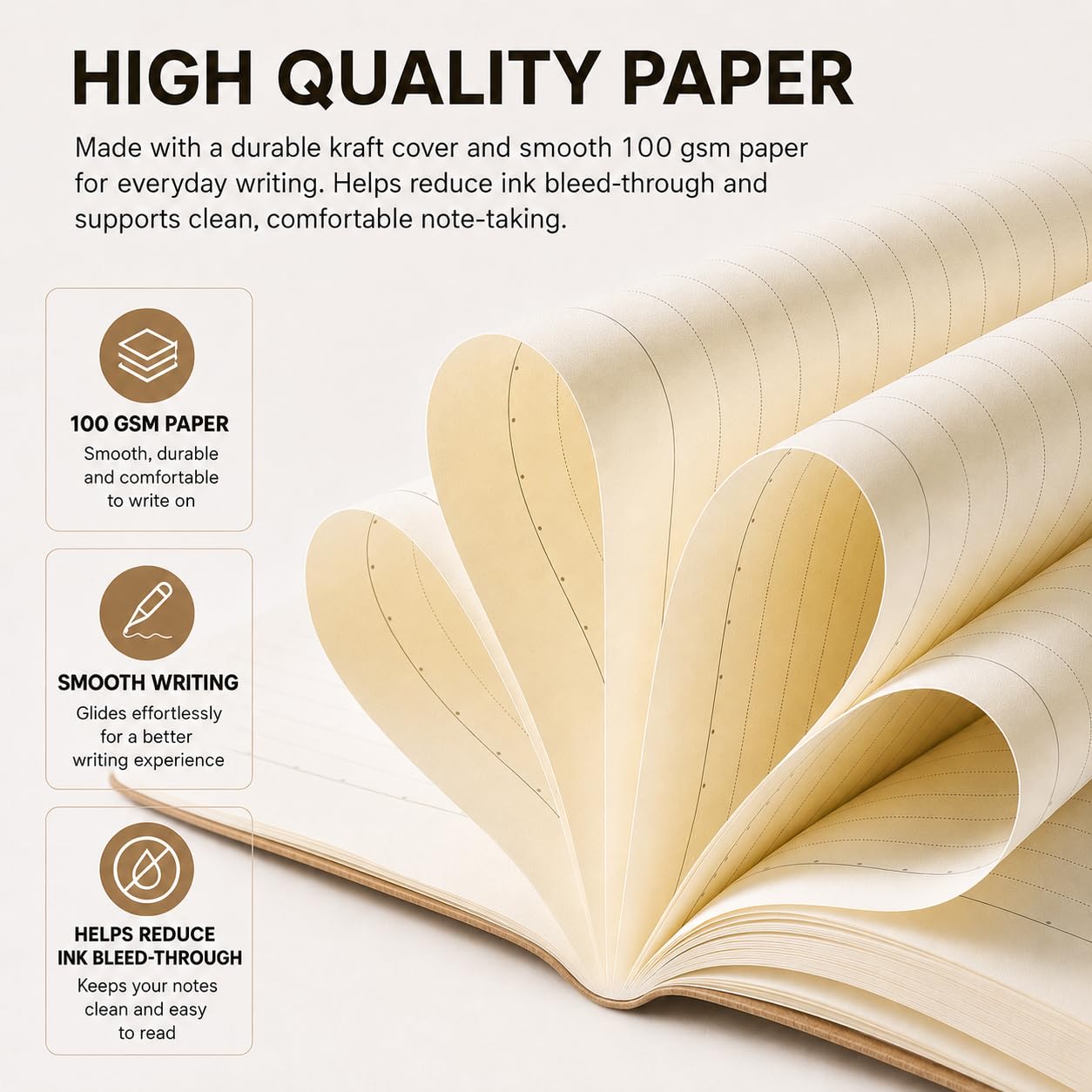 30 Pack Journal Notebook, Kraft Cover Lined Paper Journal for Traveler, Notes, Memo - Bulk Journals Sewn Brown Notebook, 80 Pages, 8.3'' x 5.5'' (30pack, 80 Pages Lined)