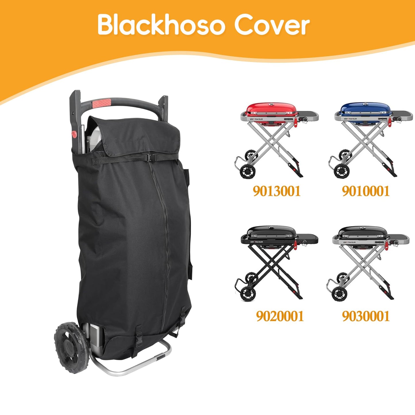 Grill Cover for Weber 9010001 Traveler Portable Grill, Protector Storage Bag for 7030, Heavy Duty Waterproof Protector Grill Cover for Weber 9010001 9020001 9030001 9013001, BBQ Accessories