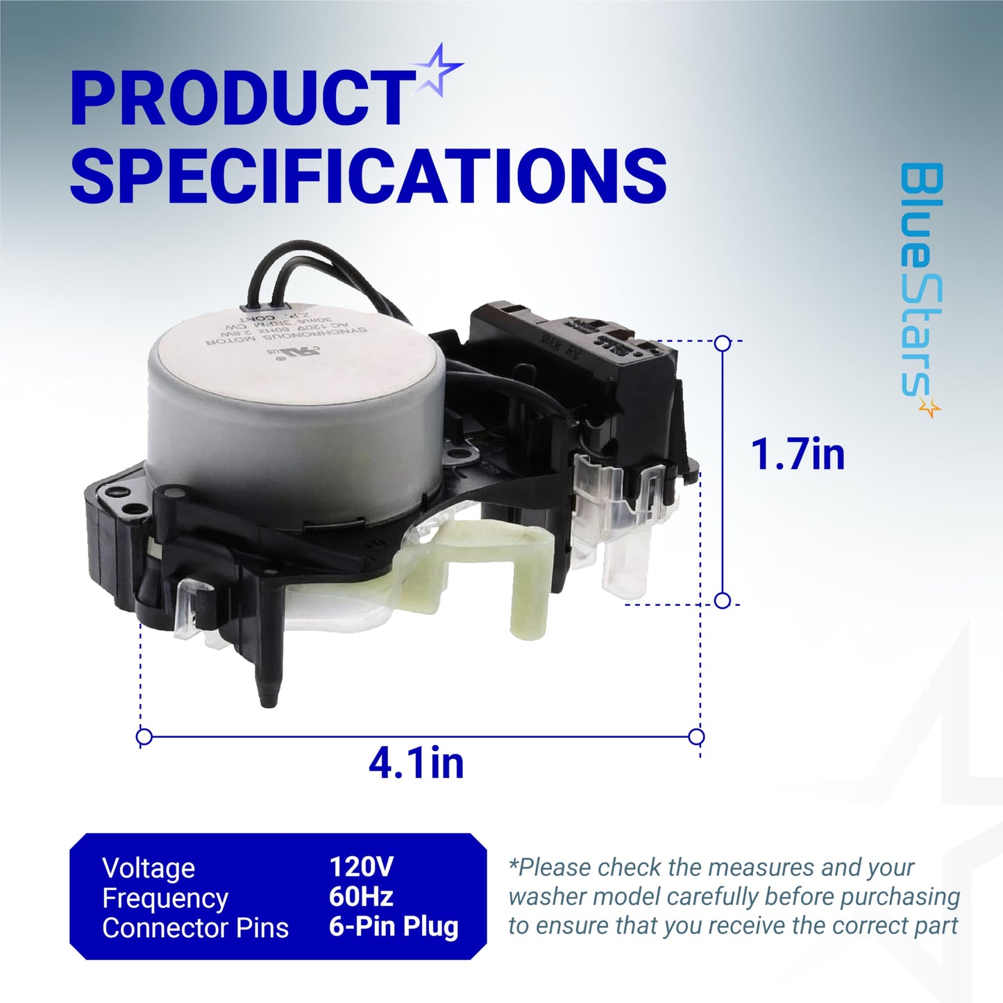 BlueStars W10913953 49tyz-e120a1 Washer Shift Actuator Replacement - Compatible with Whirlpool Kenmore Washing Machines - Replaces W10815026 PS11769864 W10597177 WPW10597177 W10913953VP AP6037270