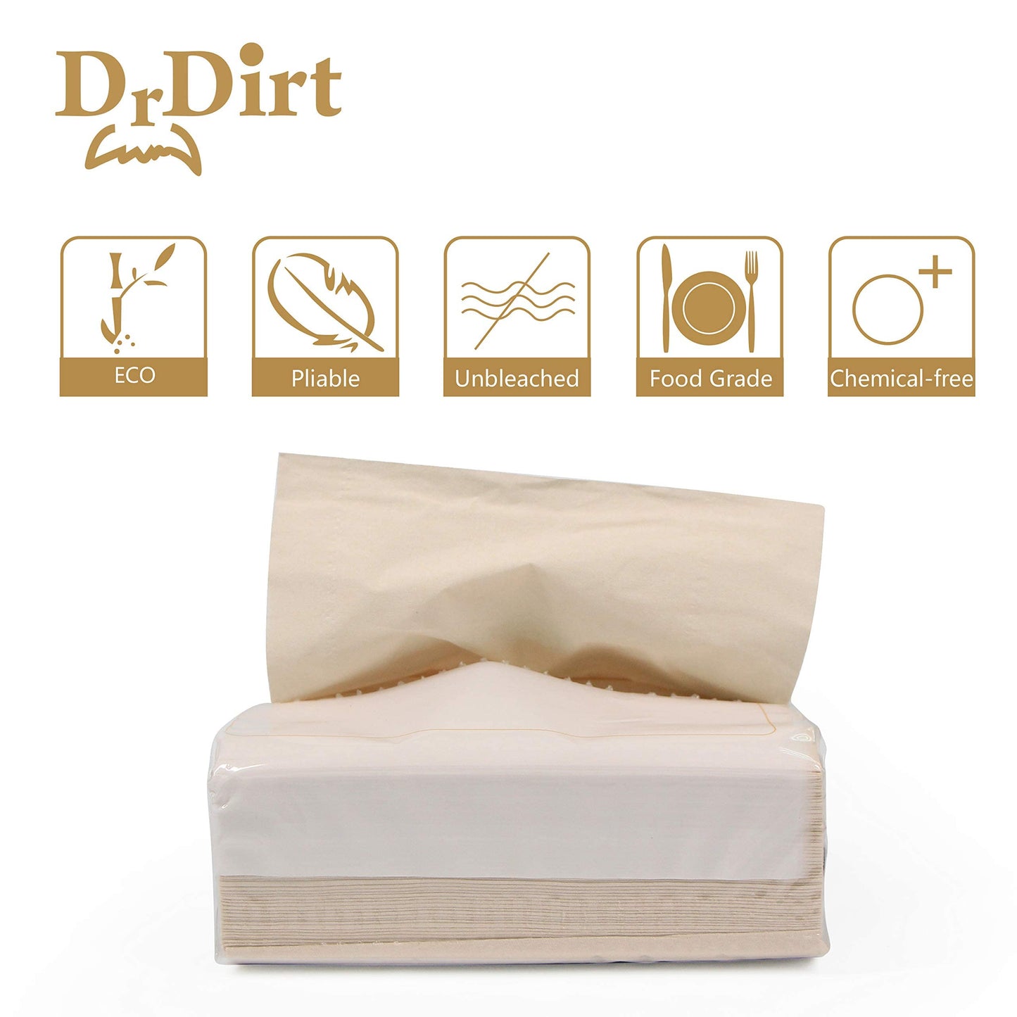 Dr.Dirt Bamboo Facial Tissues 27 Packs 110 tissues per Box with 3 Storage Boxes Soft Eco-Friendly Natural Simple Design