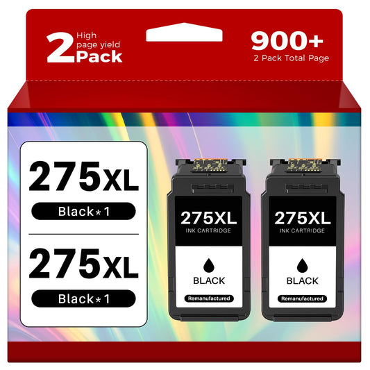 (2-Black) 275XL Black Ink Cartridge, TR4700 Ink Compatible Replacement for Canon 275 XL PG-275 PG-275XL Work with PIXMA TR4720 TS3720 TS3500 TS3522 TS3520 TS3722 TR4700 TR4722 Printer