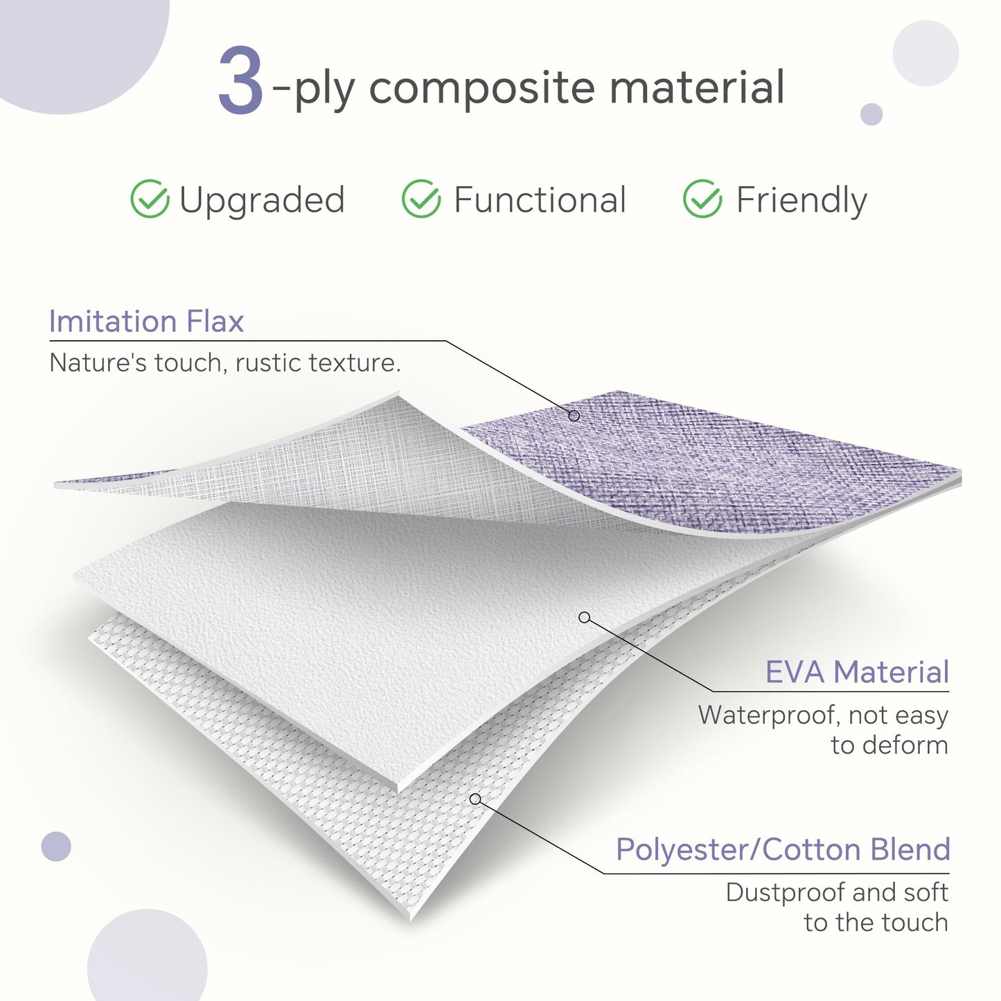 FinishingBo Cube Storage Bins, 6 Pack 11x11 inch with Cotton Handles for Closet, Shelves, Clothes, Towel (White/Purple-6 Pack)