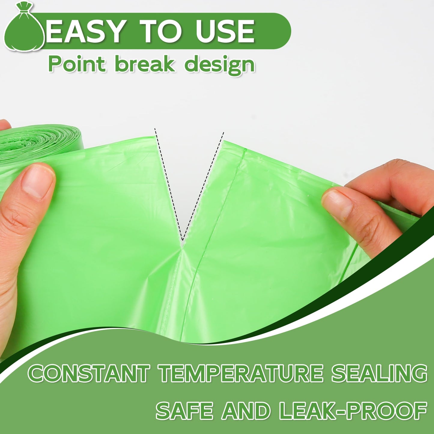 Biodegradable Garbage Bag, 75L Heavy Duty Organic Garbage Bags, 100 Count Large Compost Bags for Household/Garden/Kitchen