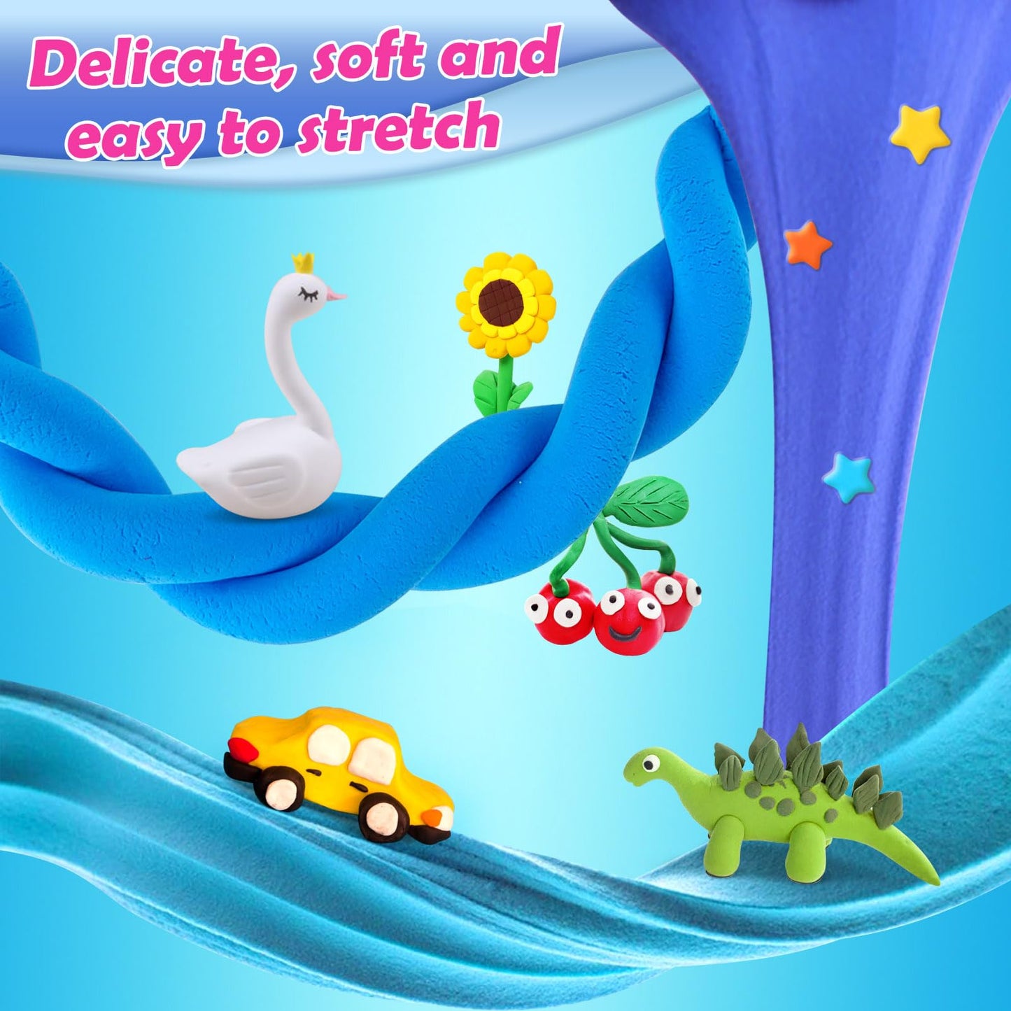 Air Dry Clay 125 Colors, Modeling Clay for Kids, DIY Molding Magic Clay, Gift for Kids