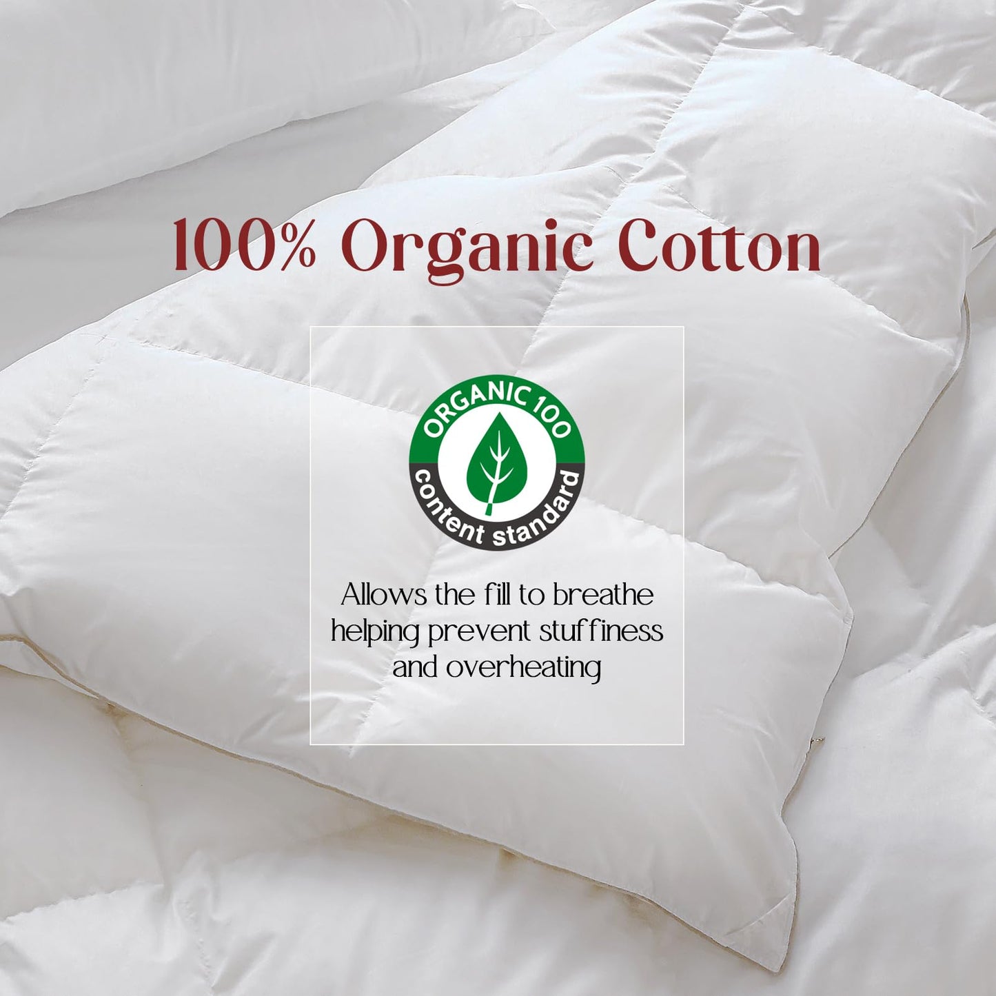 SWITTE Luxury Goose Feather Down Comforter Double Size Duvet Insert,All Season Down Duvet Full Size,Ultra-Soft Down Proof 100% Organic Cotton with 8 Corner Tabs,Baffle Box Design,Oeko TEX Certified