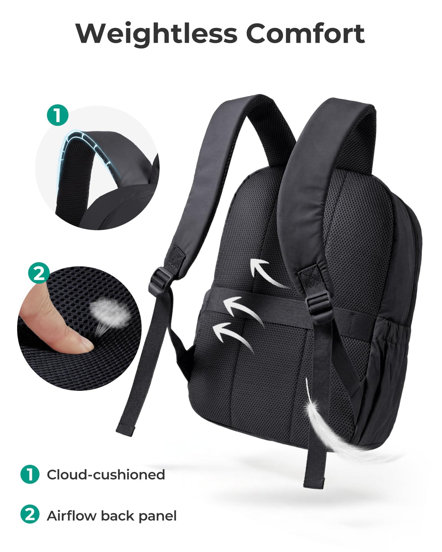BAGSMART Travel Backpack for Women, Backpack for Women, Laptop Backpack, 15.6 In-chocolate, Standard-15.6 inch, Modern, Minimalist