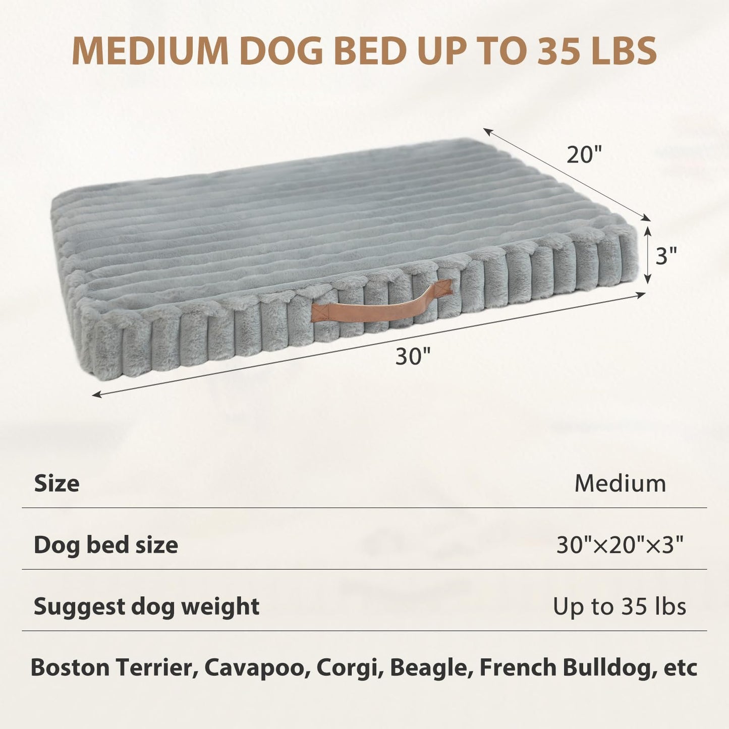 Colvay Dog Bed Medium, Lit Pour Chien with Removable Machine Washable Cover, Orthopedic Dog Bed for Crate with Non-Slip Bottom, Comfy Dog Beds | Lit Chien.