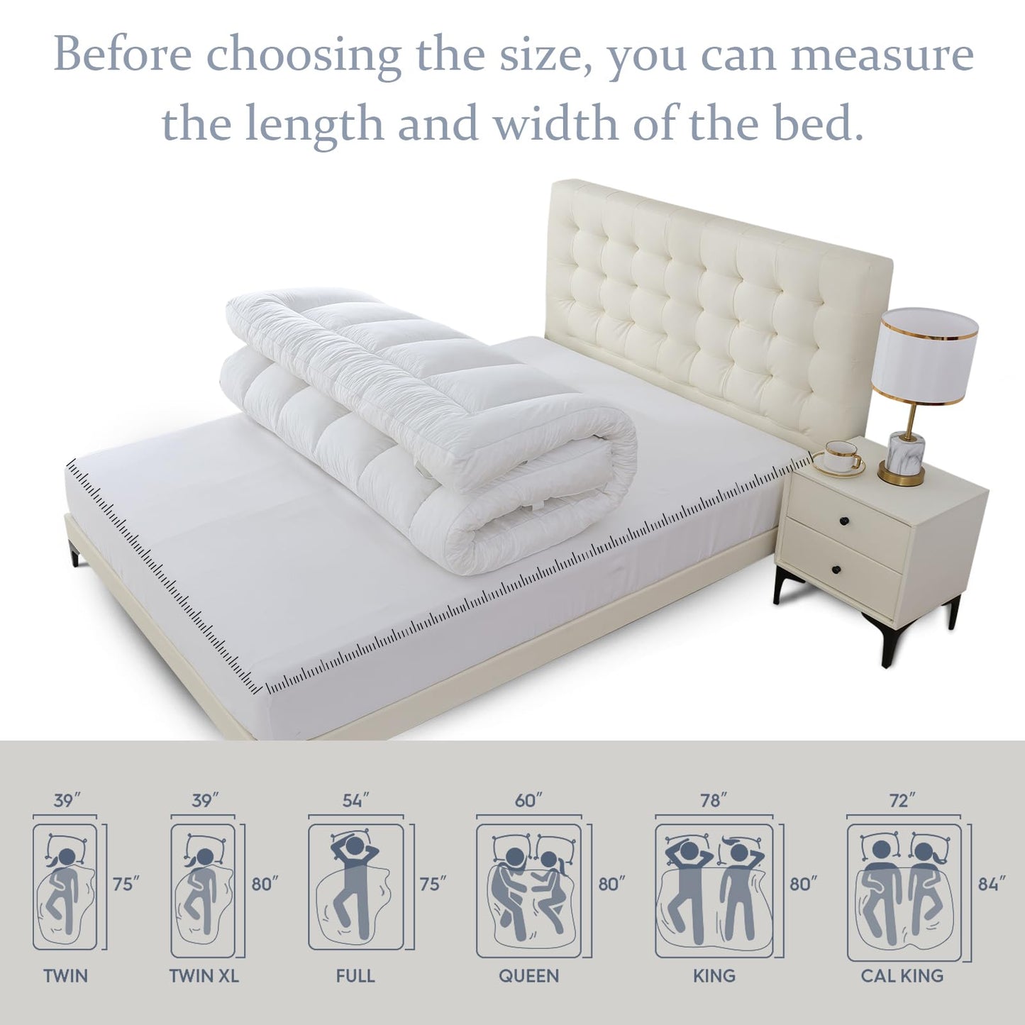 WhatsBedding 5 Inch Memory Foam Mattress Topper Twin for Back Pain Relief, Filled with Breathable Memory Foam, Soft Fluffy Supportive Bed Mattress Topper, 75x39x5in