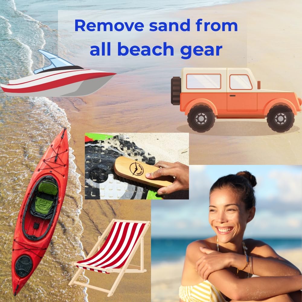 Sand Remover for Beach, Set of 2, Sand Brush for Beach Feet, Ocean & Lakeside Sports Recreation, Beach Accessories, Surfing Accessories and Volleyball Sand Free - Eco Friendly