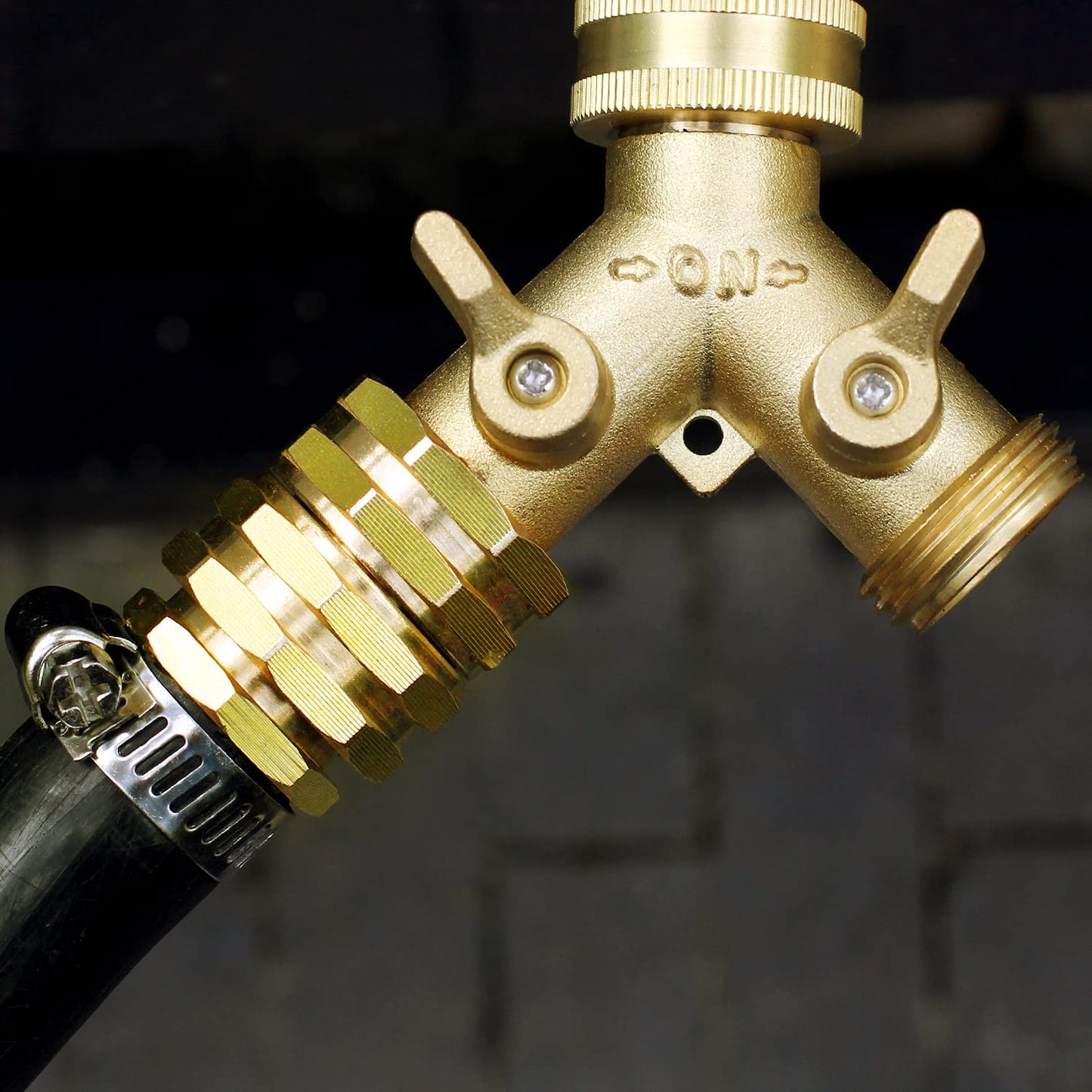 YELUN Solid brass Garden Hose Fittings Connectors Adapter Heavy Duty Brass Repair Male, Female faucet leader coupler dual water hose connector (3/4" GHT Double Male Double Female 12 Pcs)