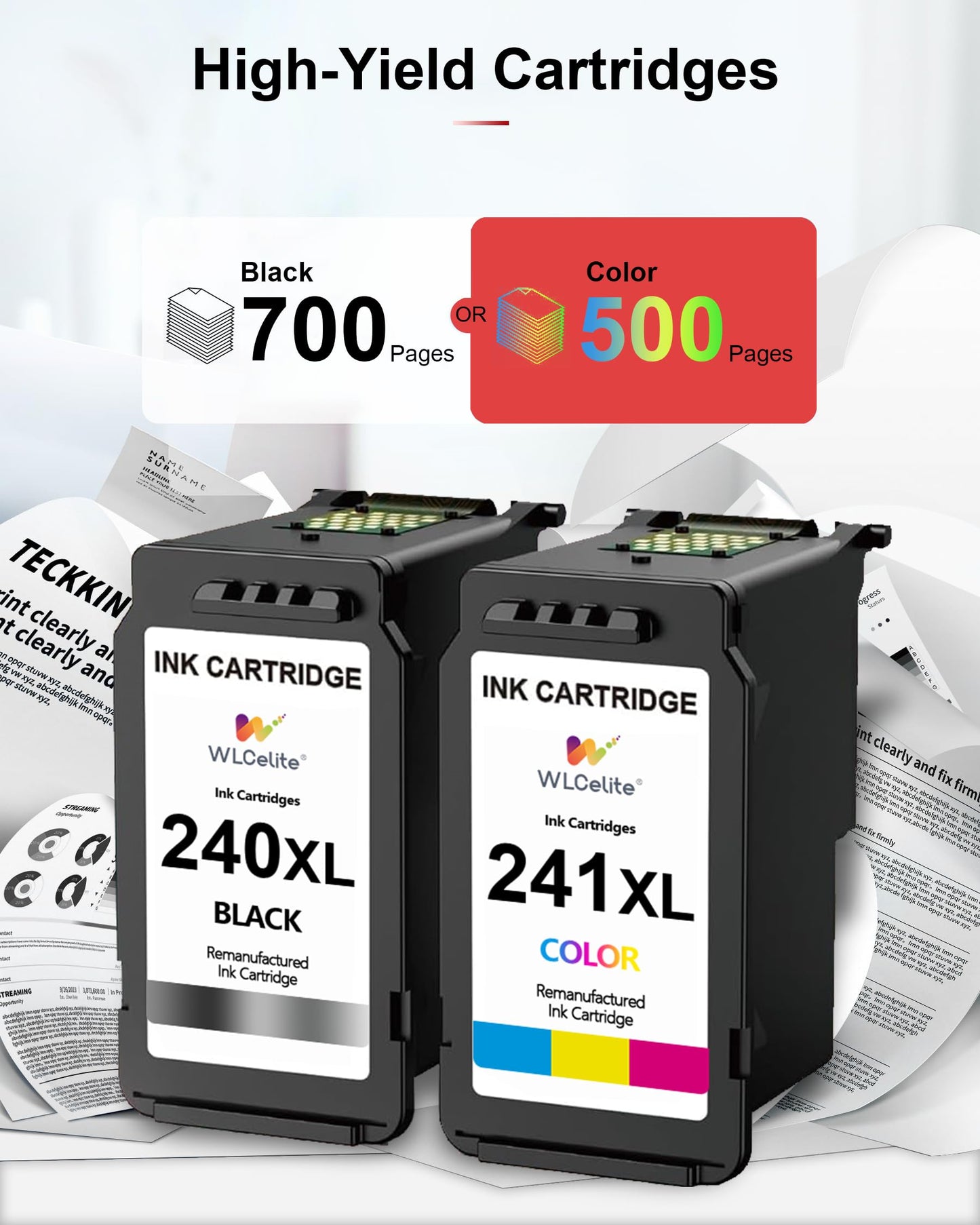 PG-240XL CL-241XL Ink Cartridges 2 Pack High Yield Replacement for Canon 240XL 241XL Ink MG3620 TS5120 MG2120 MG3120 MG4120 MG2220 MG3220 MG3520 Printer (Black, Tri-Color)