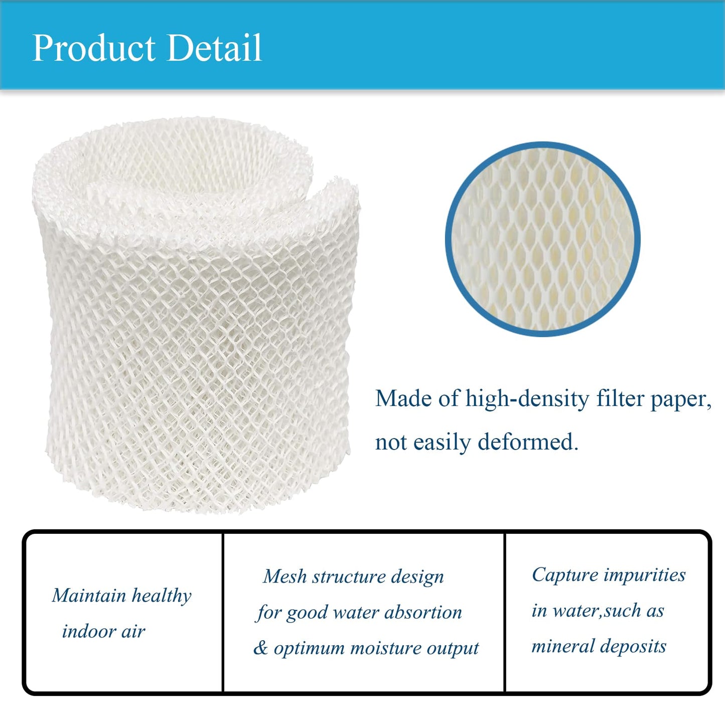KeYiJia 2 Packs MAF2 Replacement Wicking Humidifier Filter Compatible with Moist AIR Models MA0600 MA0601 MA0800 MA08000 Compatible with Kenmore Models 15408 154080 17006 29706 29988 29880C