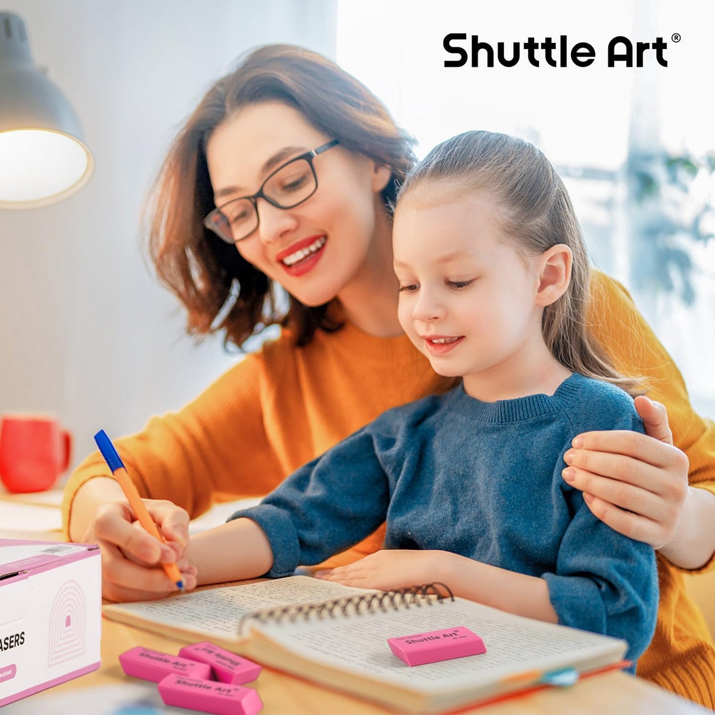 Shuttle Art Pink Erasers, 120 Pack Pink Erasers Bulk for School, Office, Latex-Free Soft Erasers for Kids, Teachers as School Supplies